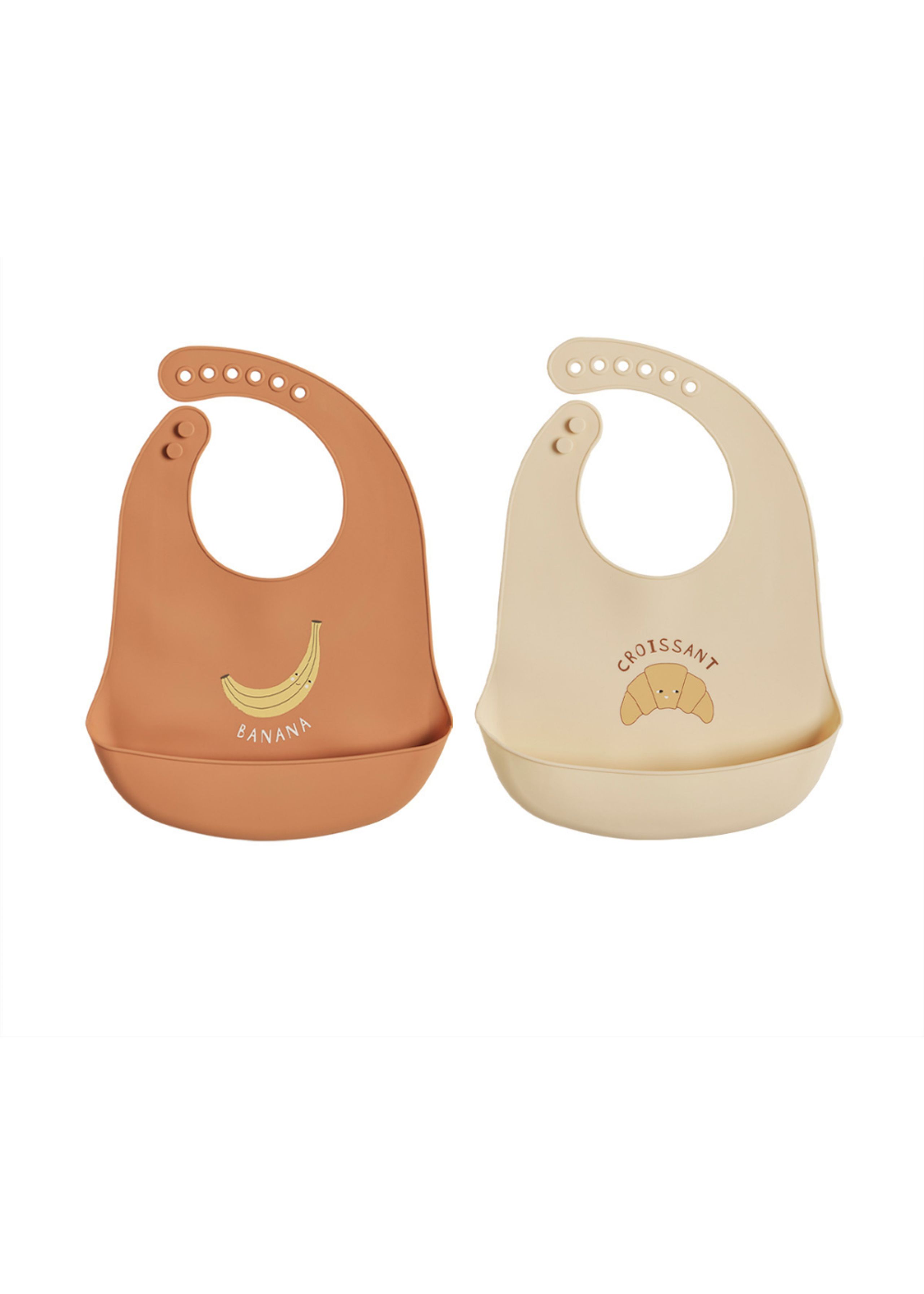 OYOY MINI - Bib - Yummy Silicone Bib - 2 pack - Caramel / Butter