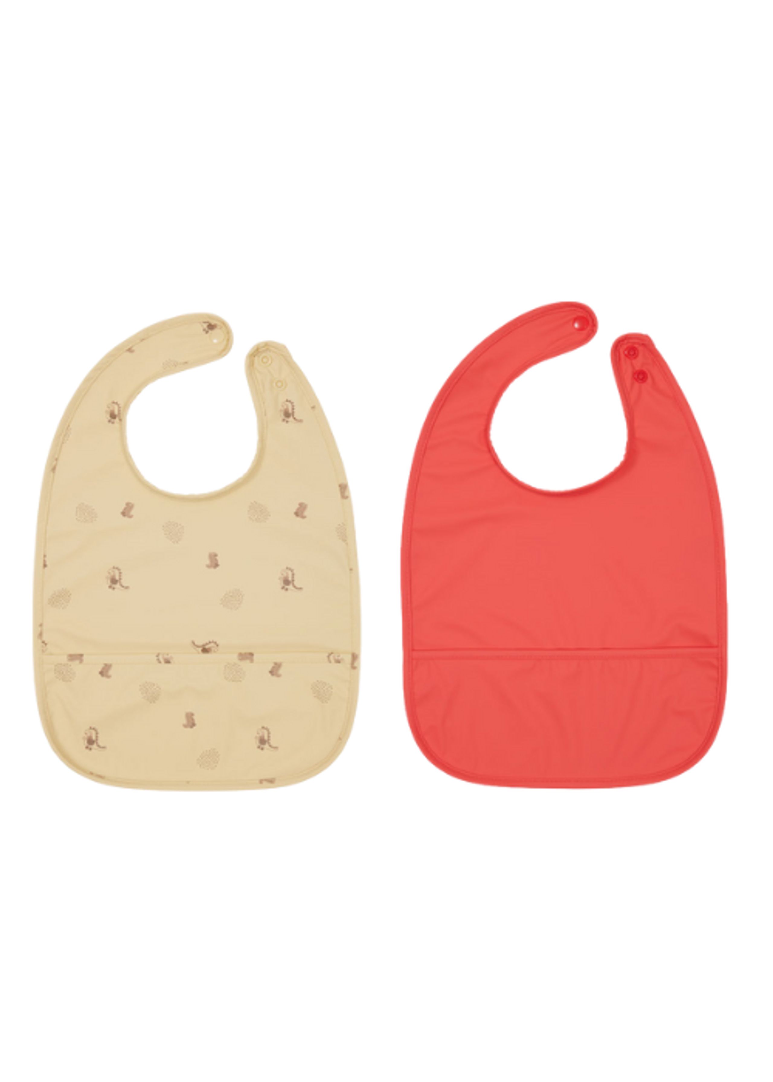 OYOY MINI - Lätzchen - Dino Bib - Pack Of 2 - 806 Butter / Cherry Red