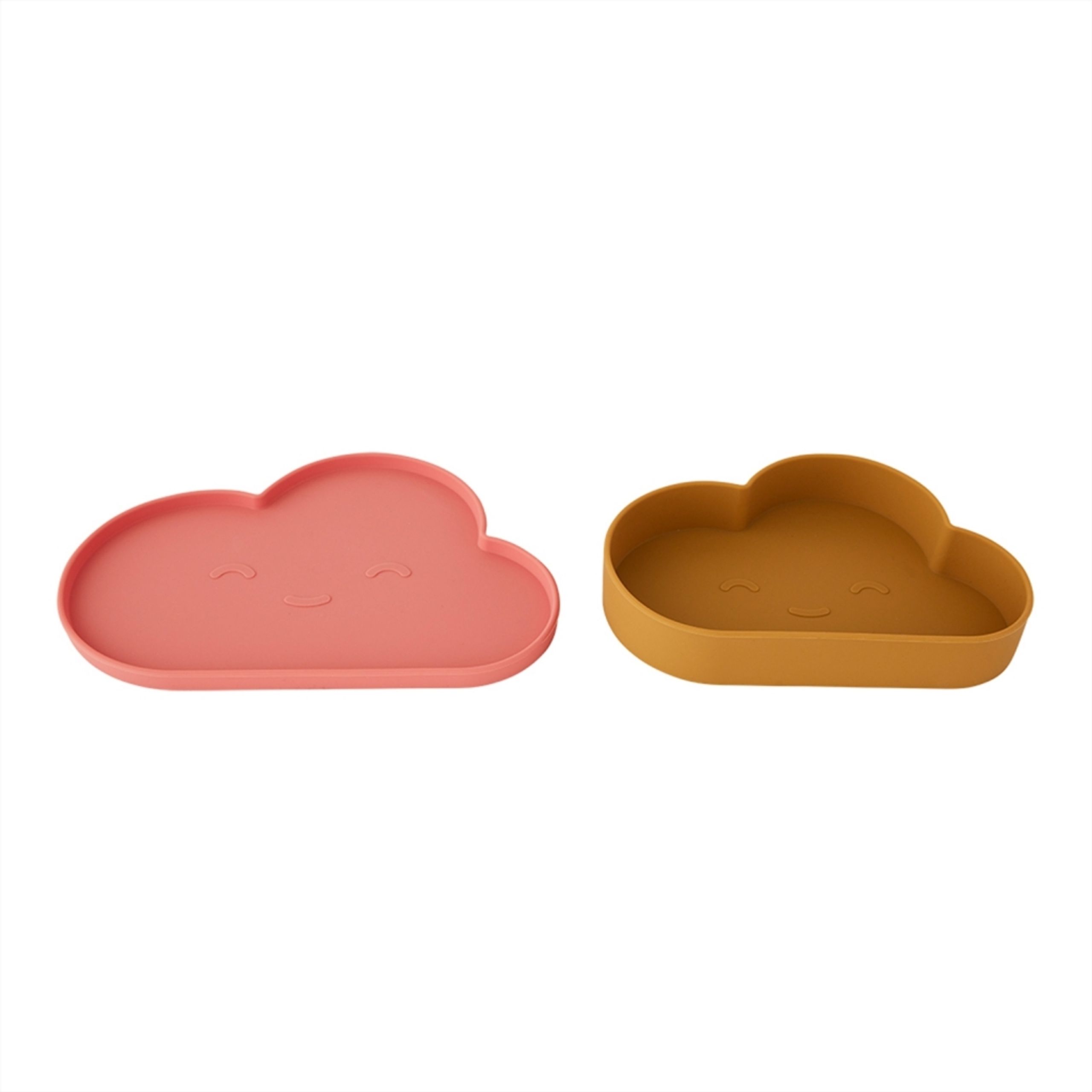 OYOY - Cajas de almacenamiento - Chloe Cloud Plate & Bowl - Light Rubber / Coral