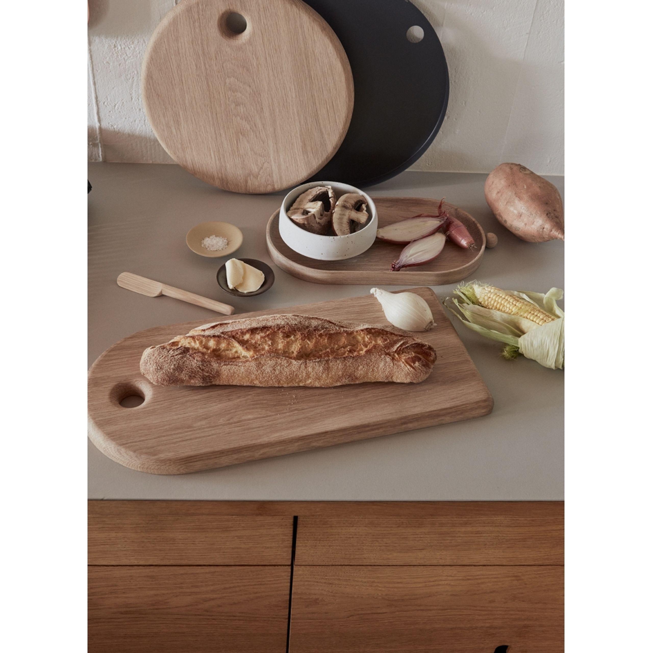 OYOY - Bowl - Hagi Bowl - White / Light Brown - Medium