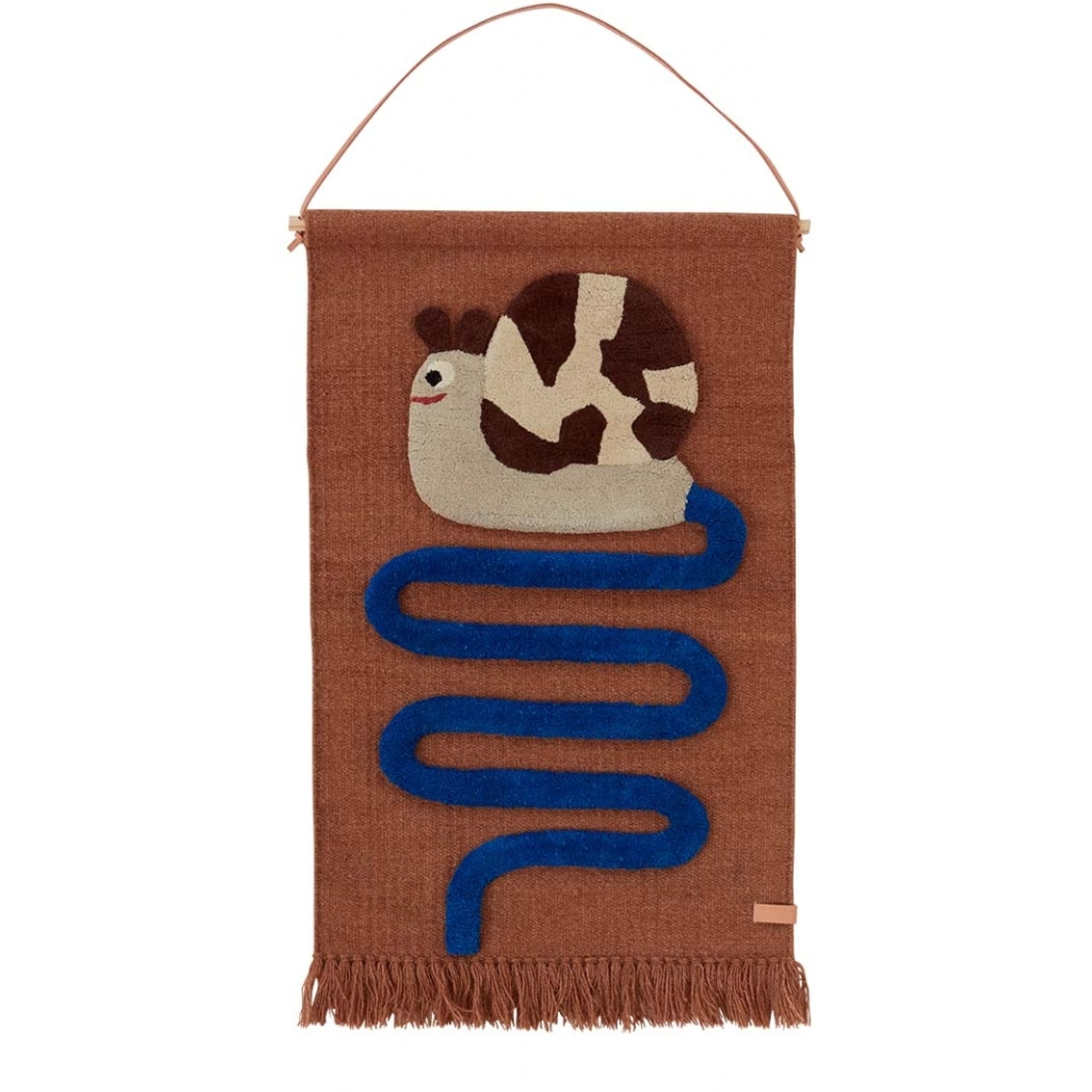 OYOY - Blanket - Sally Snail On The Way Wall Rug - Optic Blue