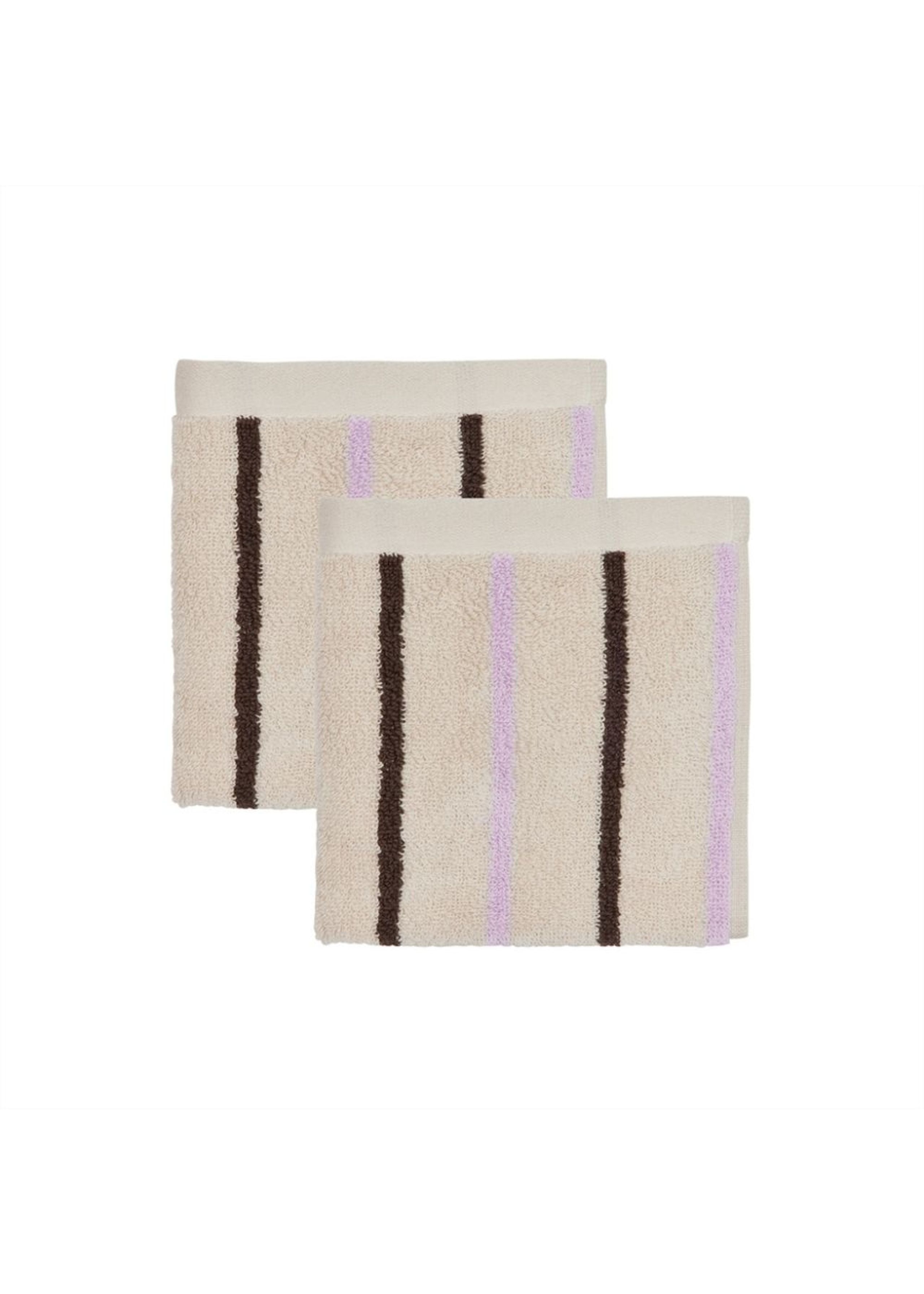 OYOY - Pano de lavagem - Raita Wash Cloth - Pack Of 2 - Purple / Clay / Brown