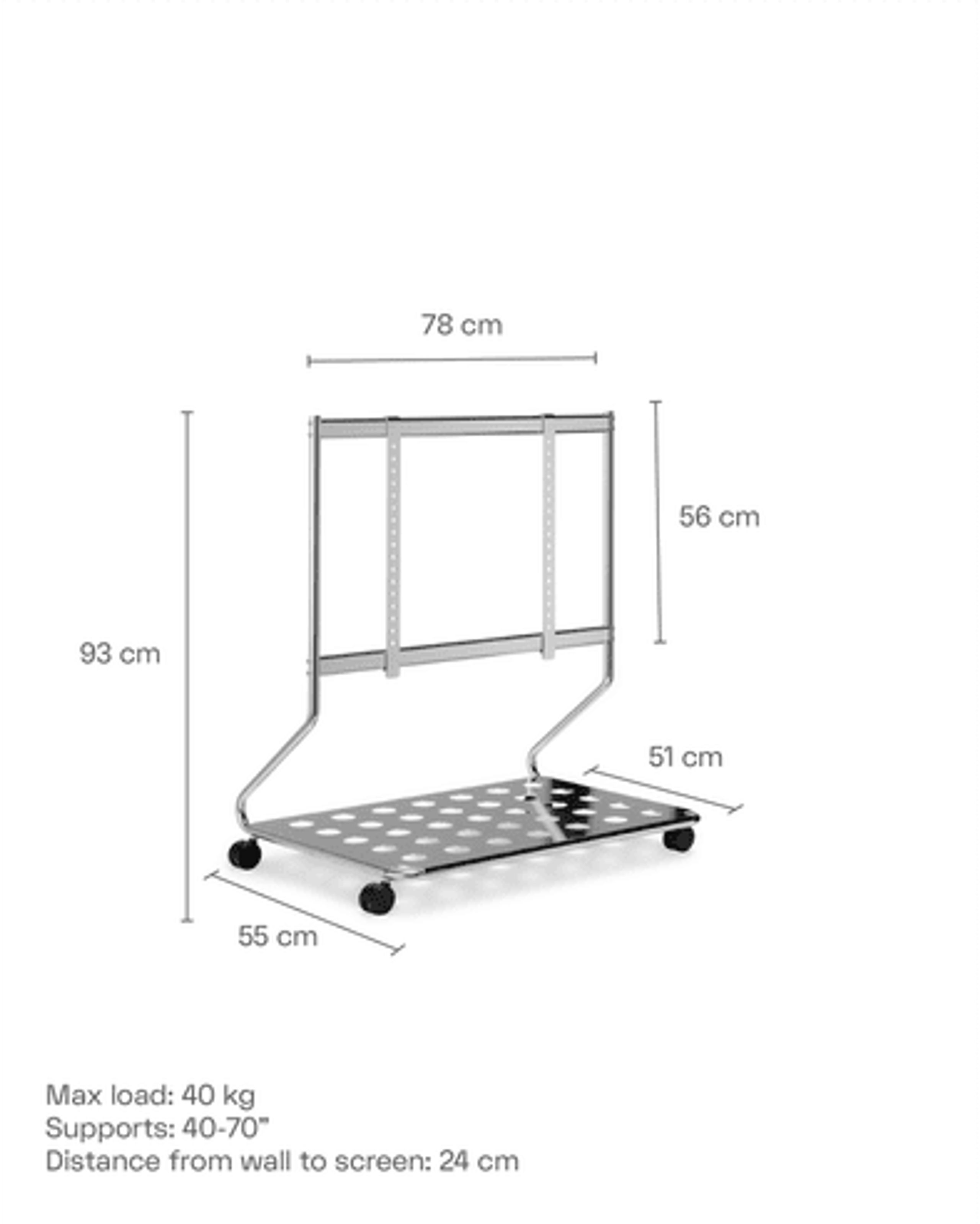 Pedestal - Meuble TV - Disco - Chrome