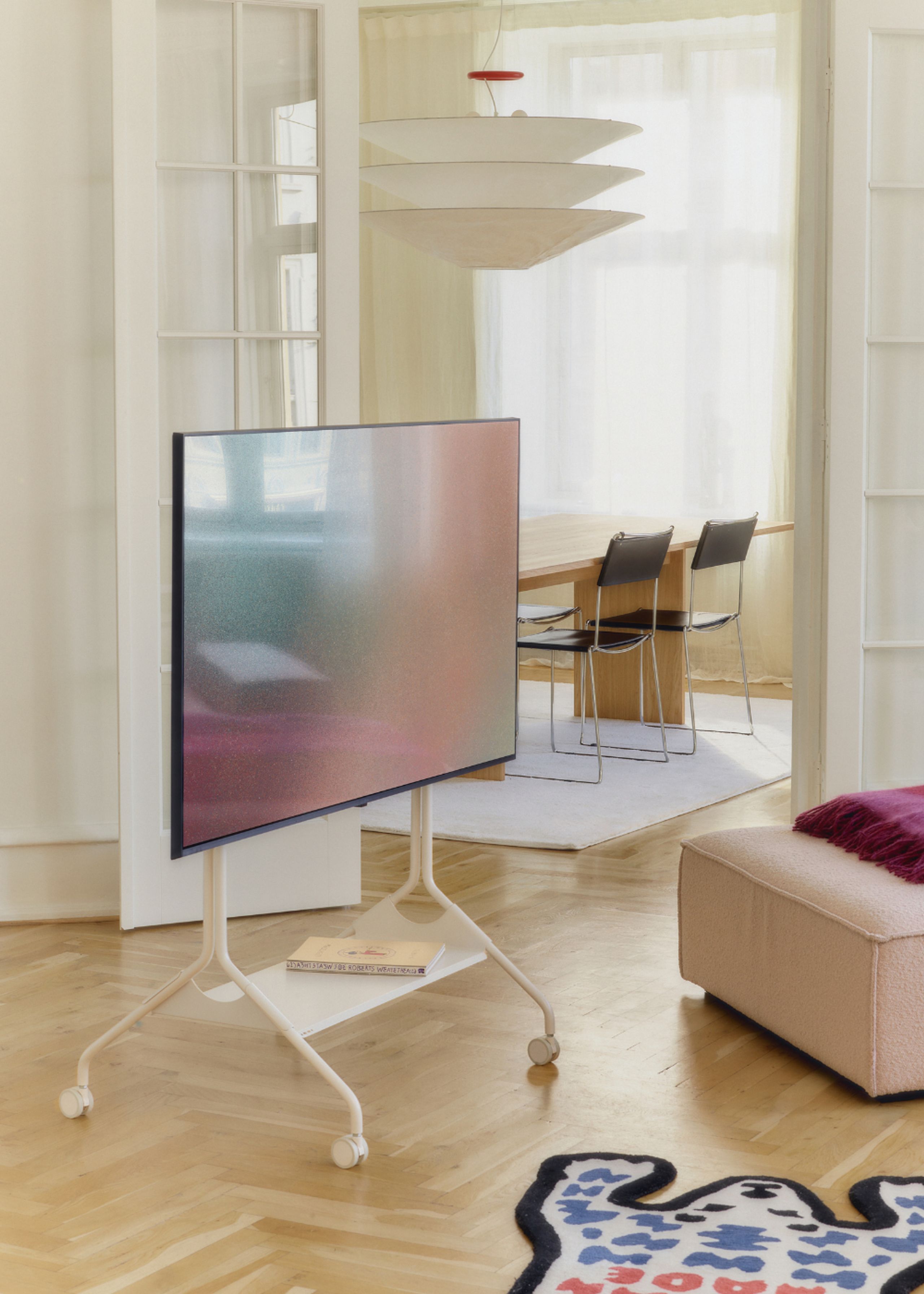 Pedestal - TV Stand - Moon Rollin Tall - Chrome