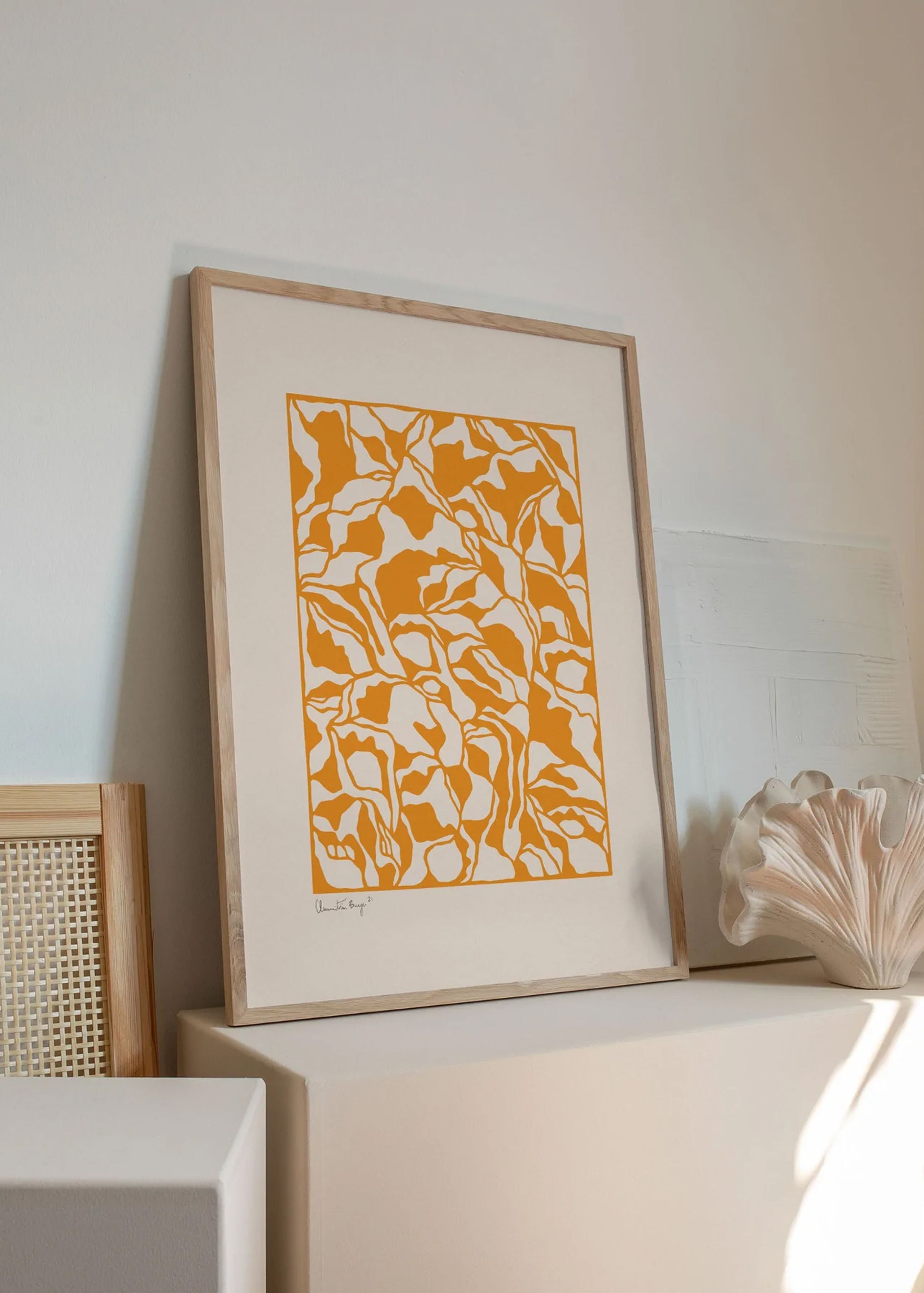 Peléton - Poster - Papercut 03 by Little Detroit - Orange