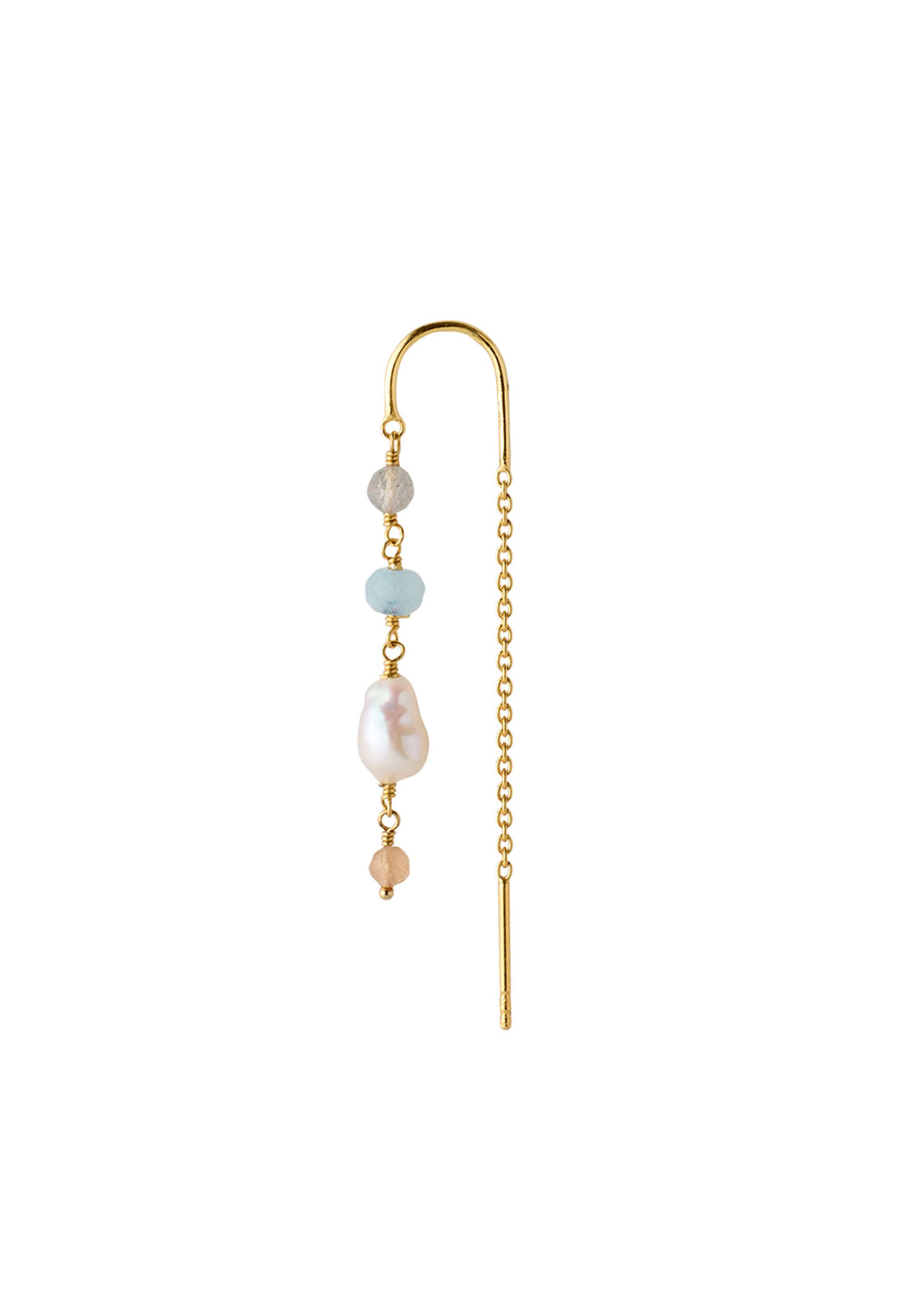 Pernille Corydon - Boucle d'oreille - Mellow Blue Earchain - Gold-plated recycled silver
