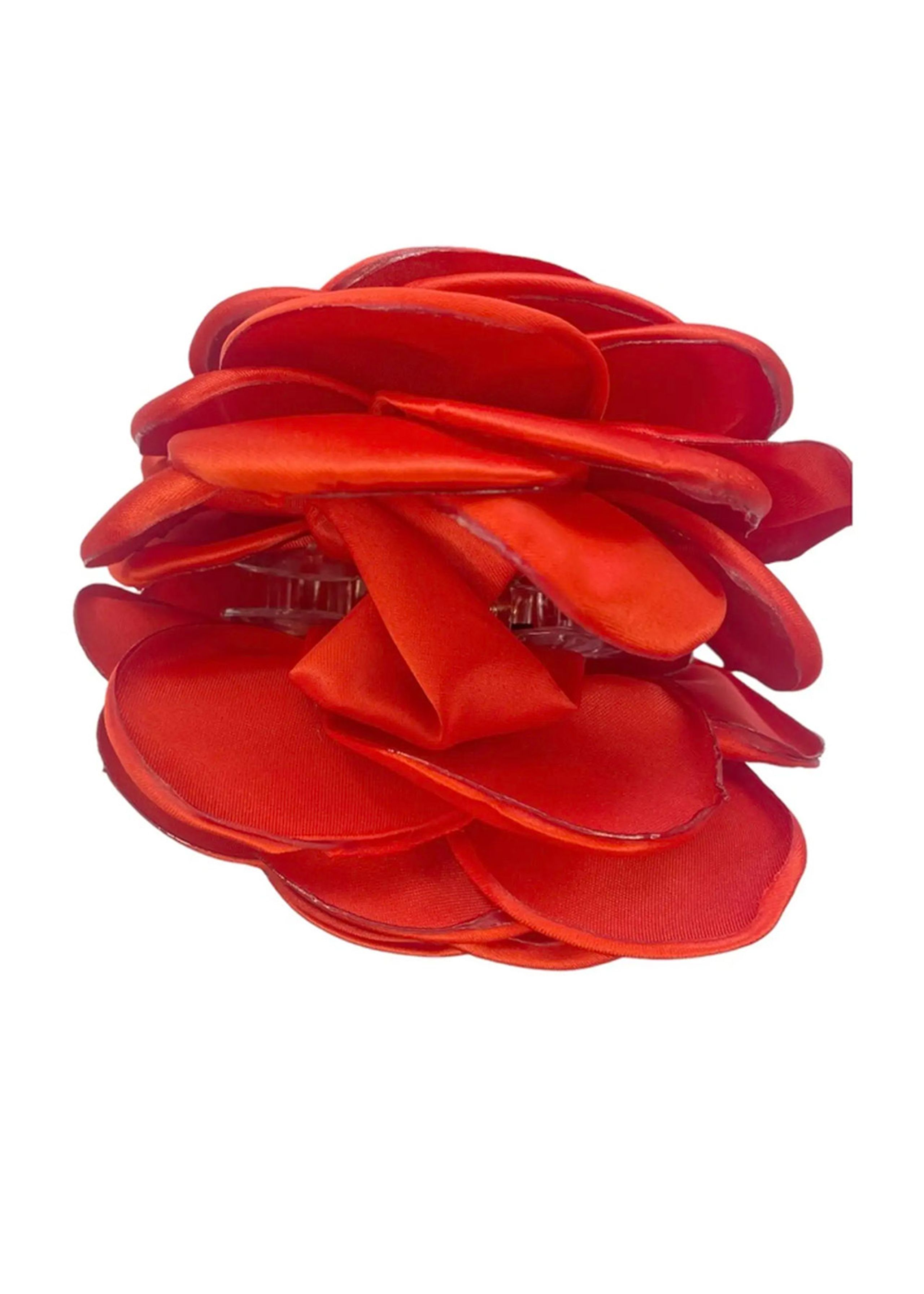 Pico - Hårklemme - Giant Satin Rose Claw - Bright Red