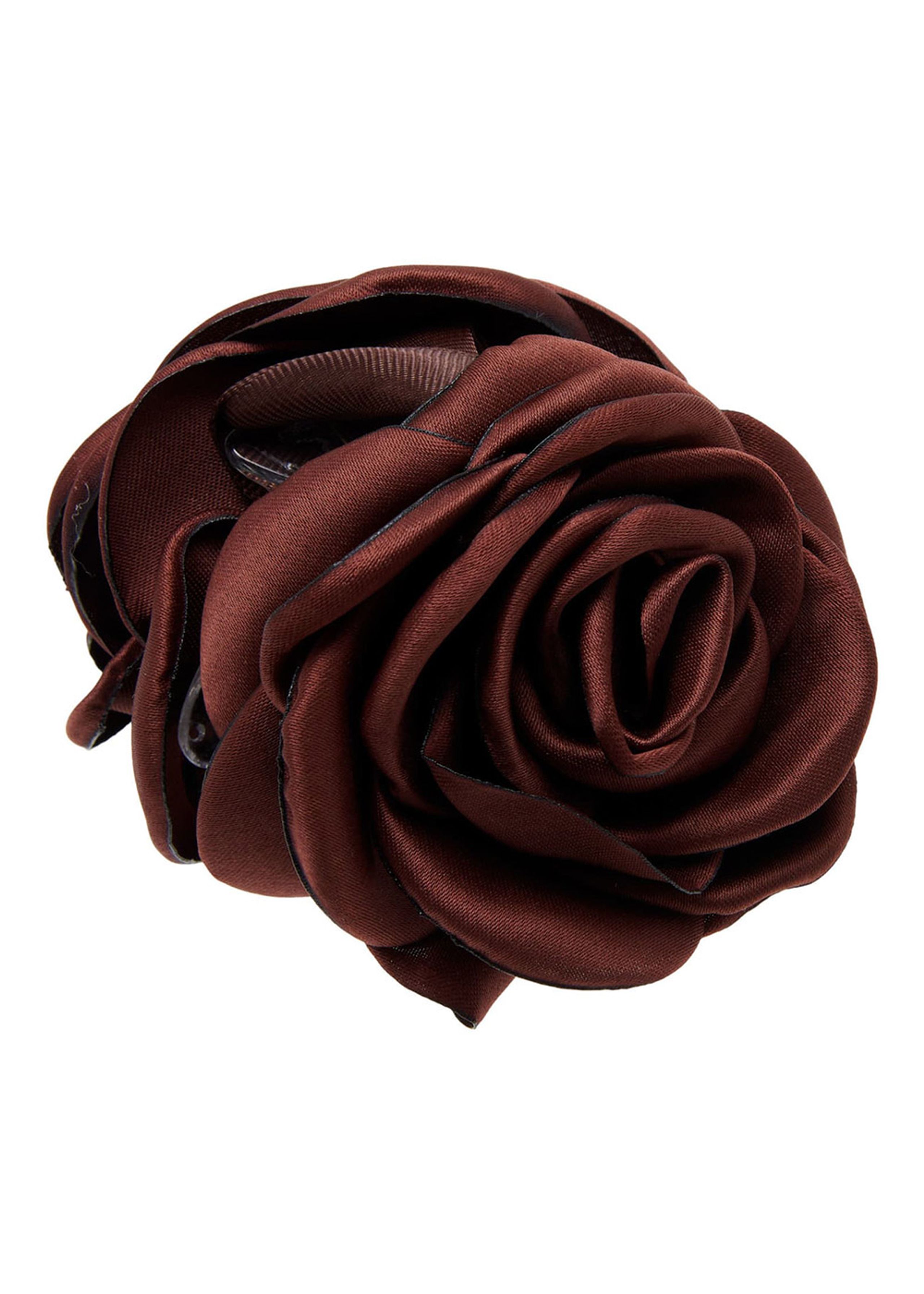 Pico - Hair Claw - Small Satin Rose Claw - Chocolate