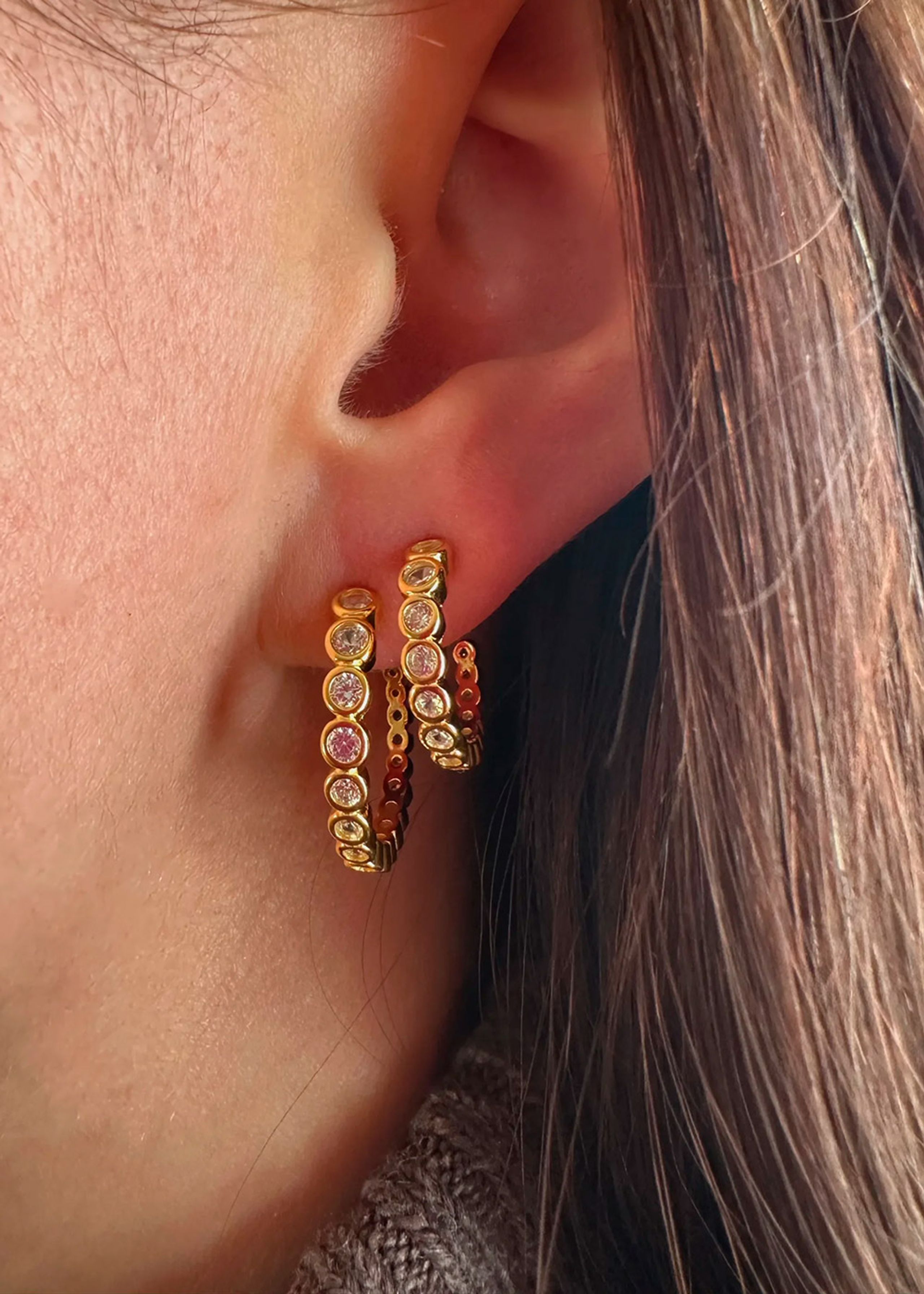 Pico - Ørering - Alba Crystal Stud - Goldplated - Grande