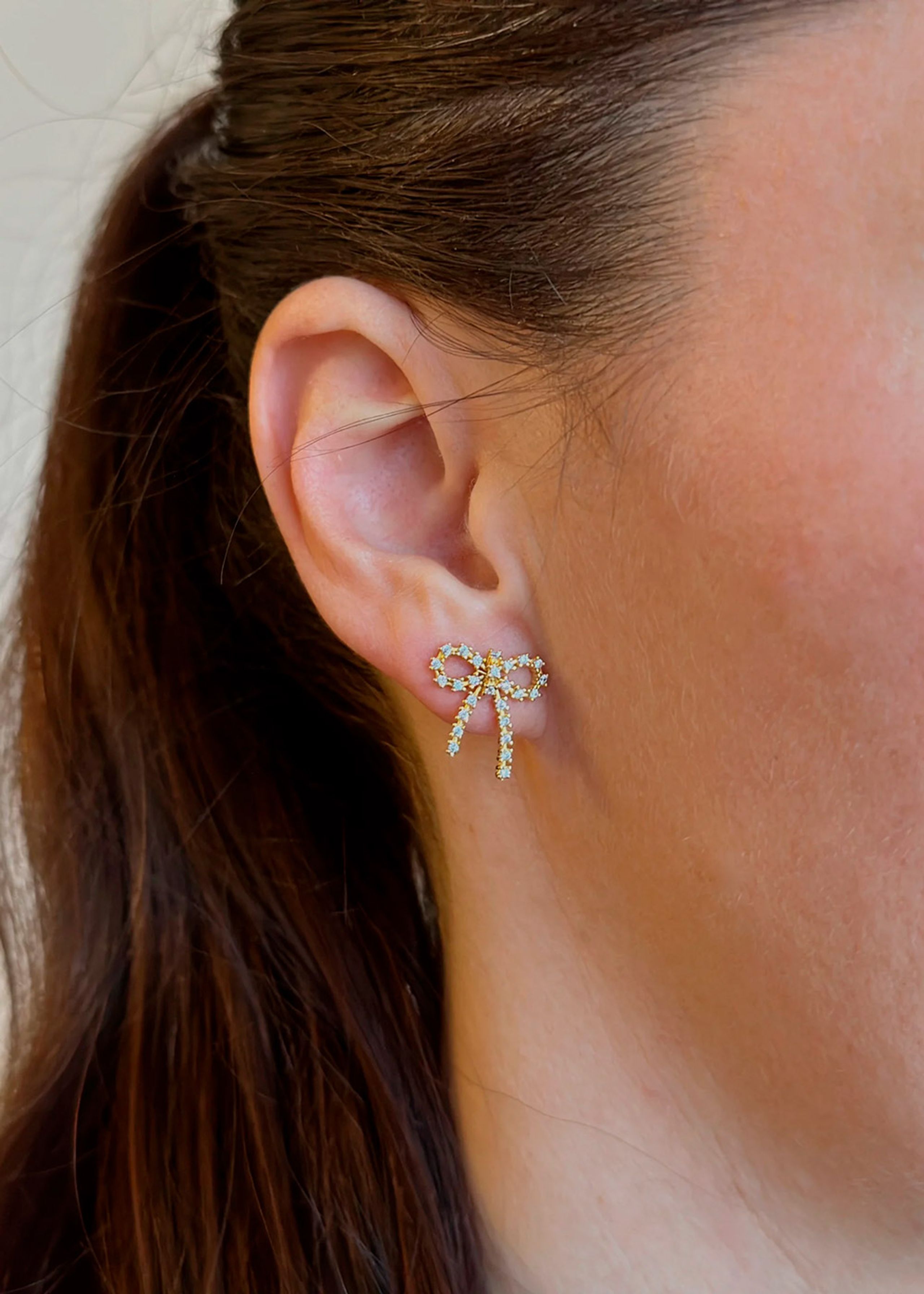 Pico - - Arco Mini Crystal Stud - Gold