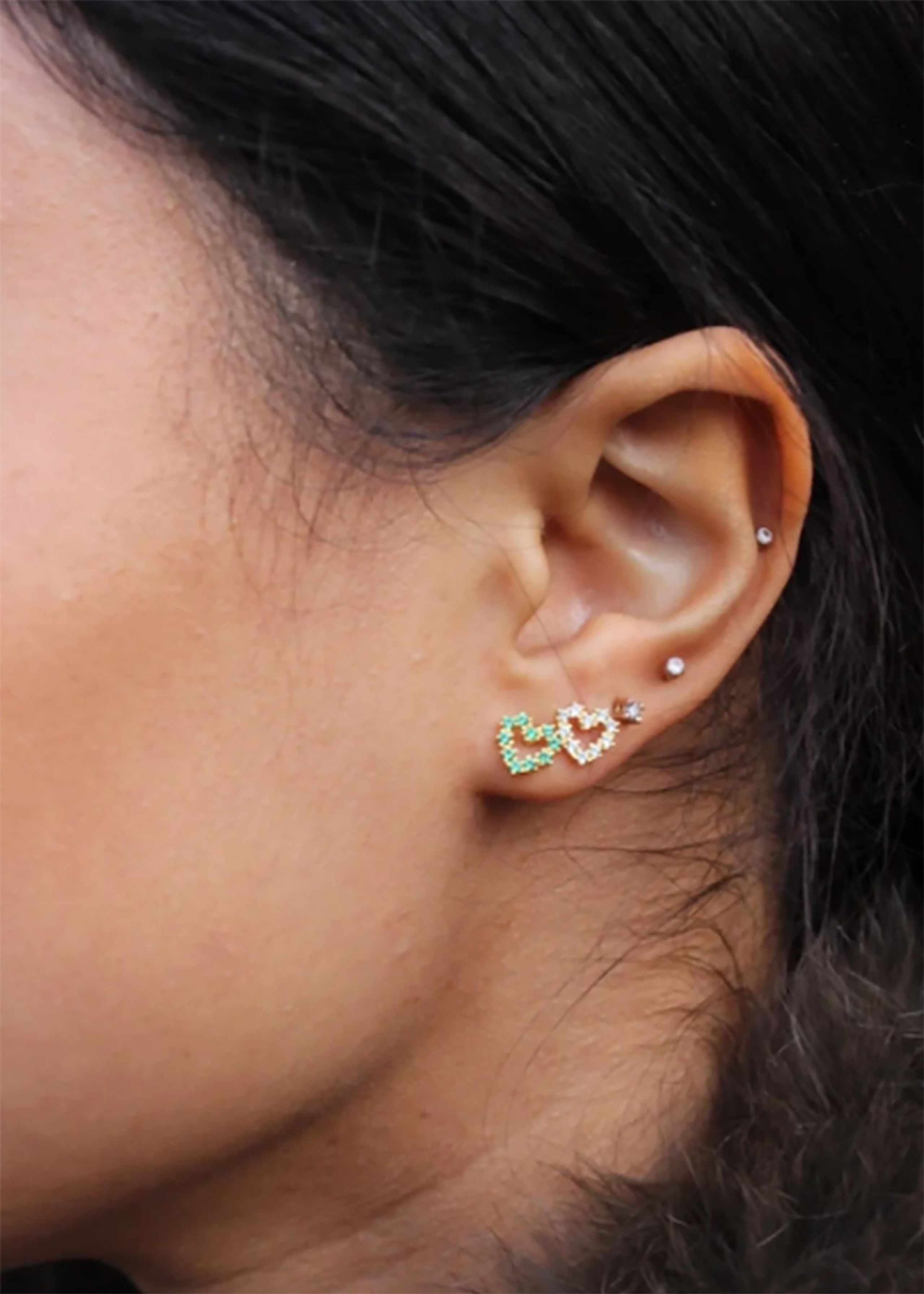 Pico - Ørering - Cæur Crystal Stud - Powder