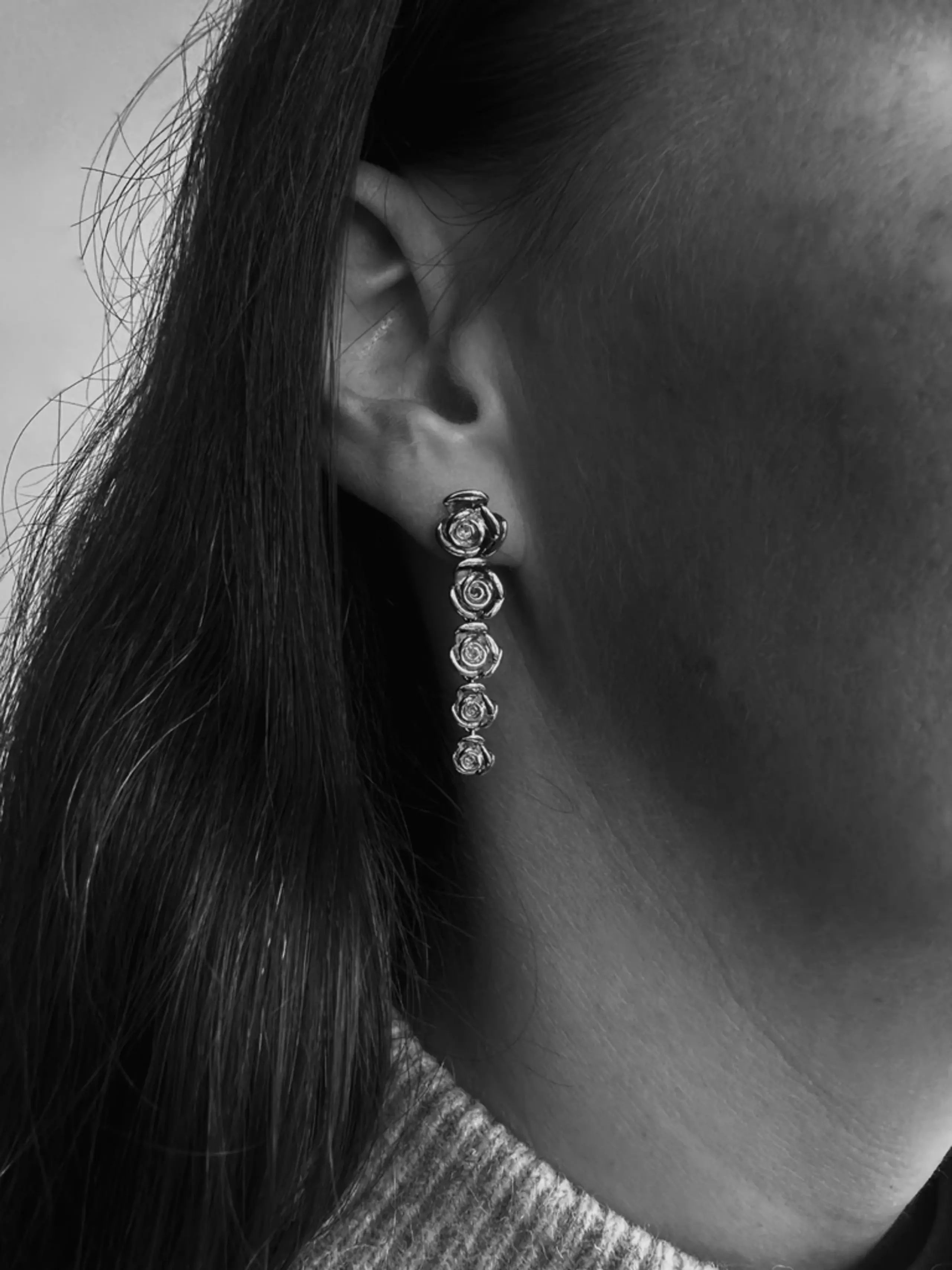 Pico - Earring - Rose Quintet Stud - Silver