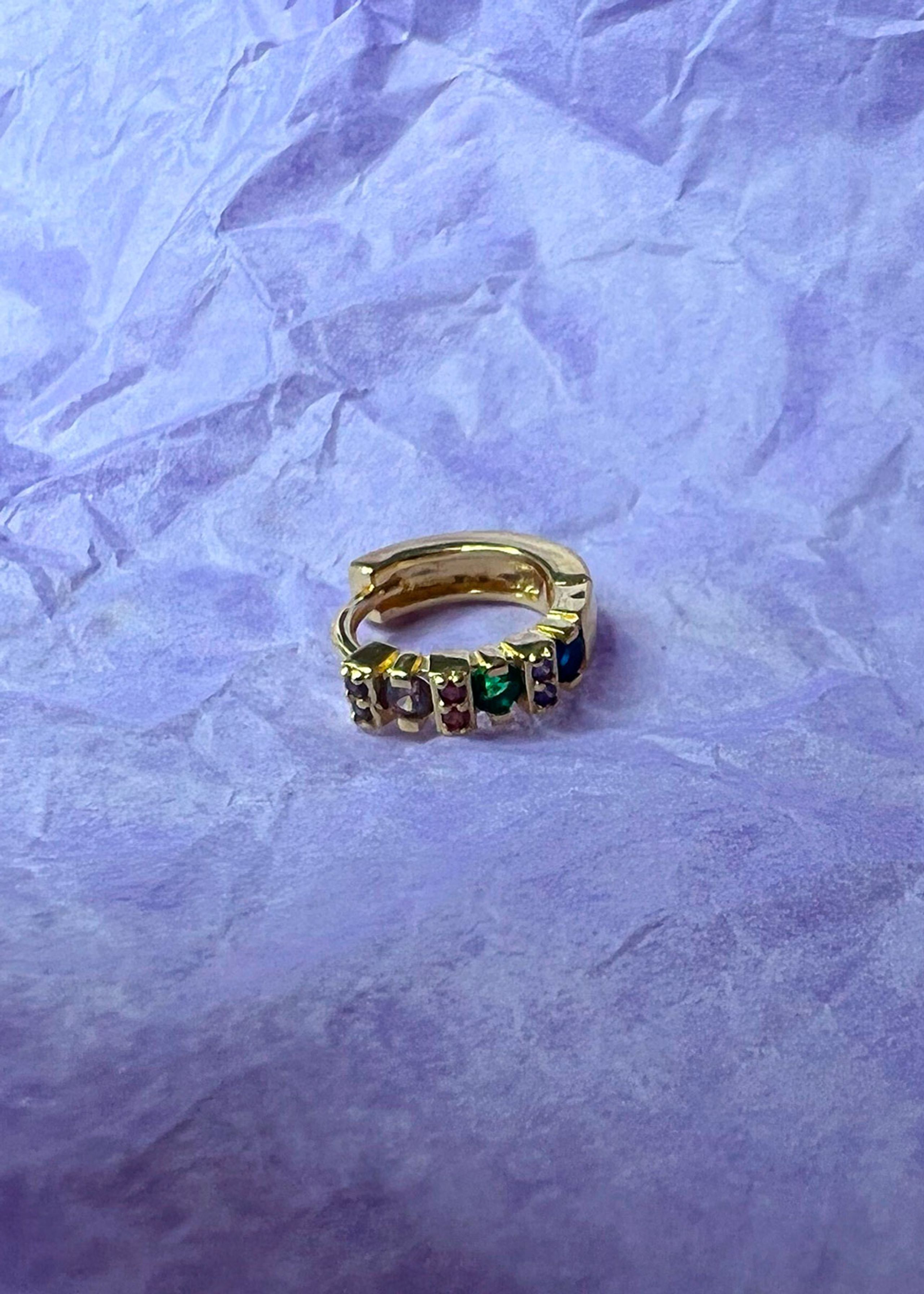 Pico - Kolczyki - Rainy Petite Hoop - Gold / Multi