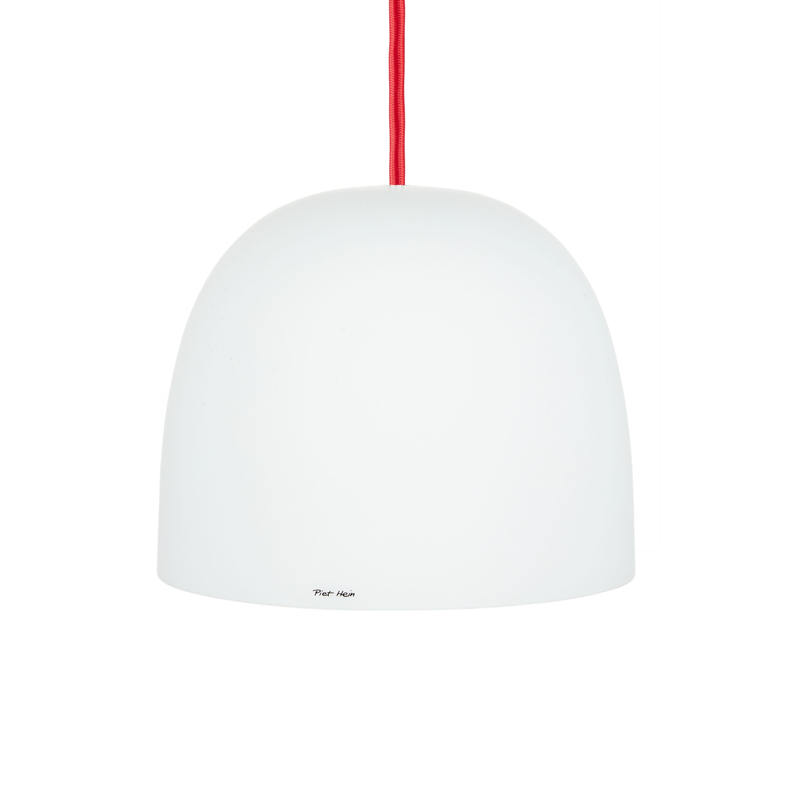 Piet Hein - Anhänger - Super215 Mm Pendel - SUPER215 mm Pendel Opal-glas (E27 60W) - RØD ledning 5m