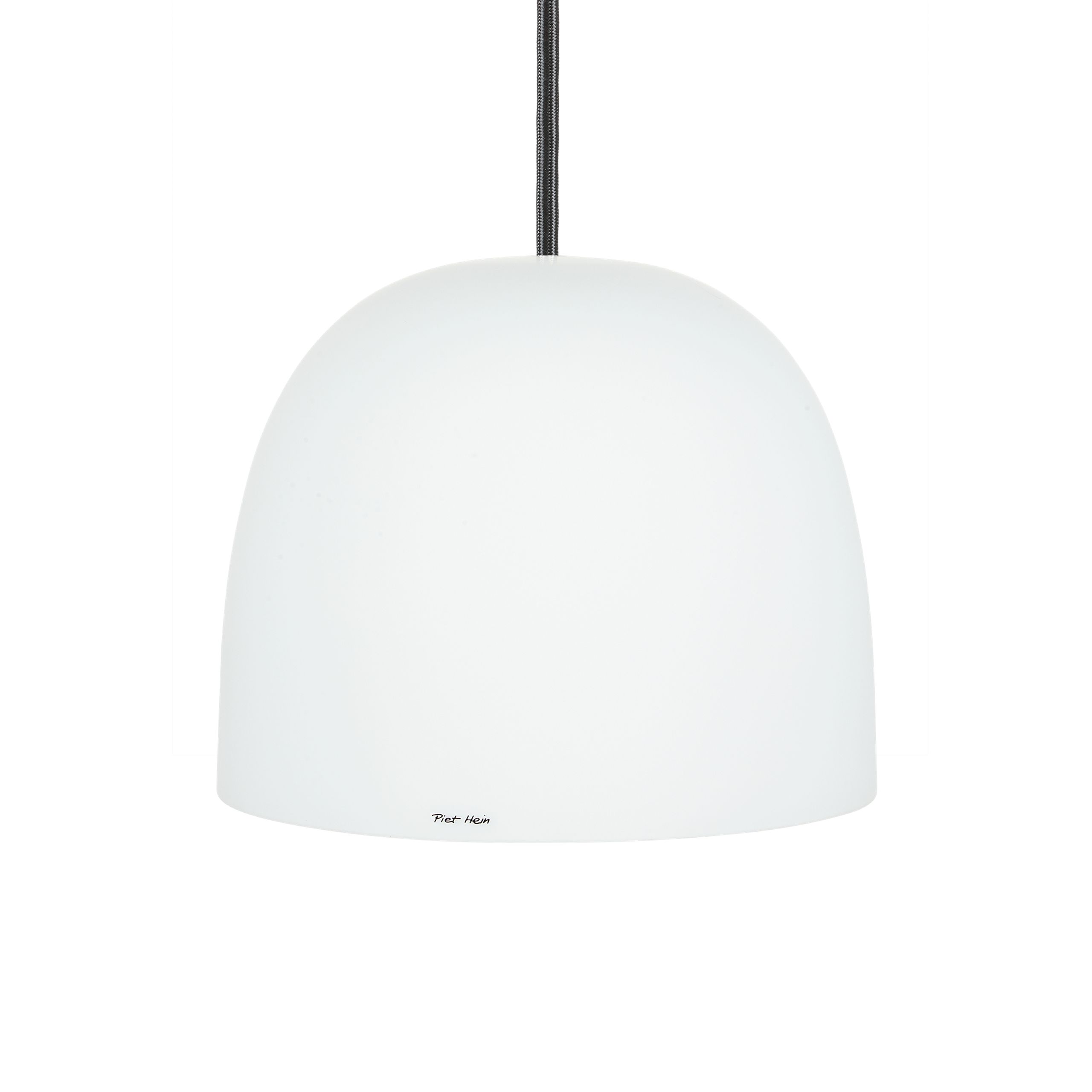 Piet Hein - Anhänger - Super215 Mm Pendel - SUPER215 mm Pendel Opal-glas (E27 60W) - SORT ledning 3m