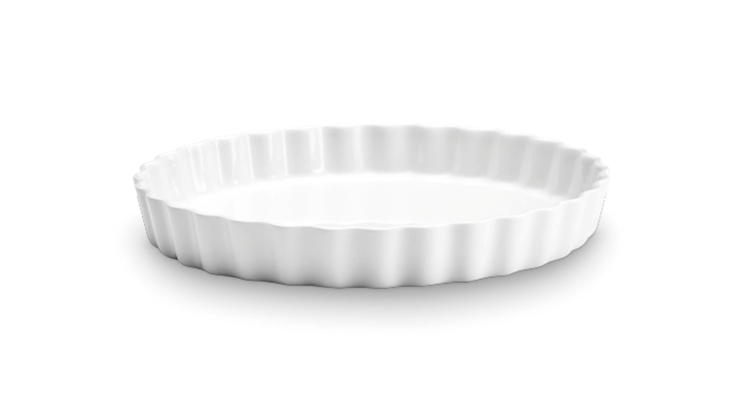Pillivuyt - Dish - Rund Tærteform - Nr 8 - Hvid - 25 cm