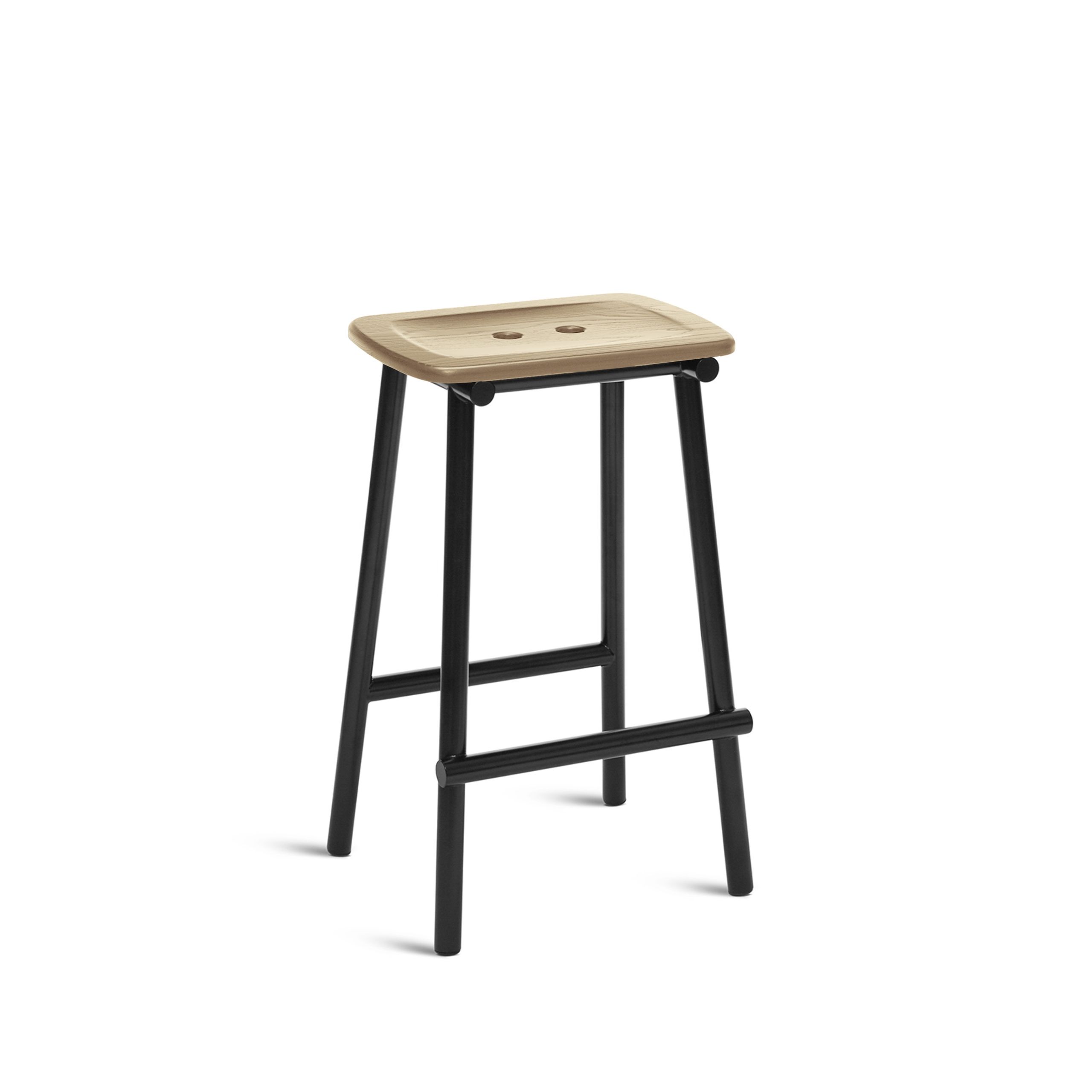 PLEASE WAIT to be SEATED - Barhocker - Tubby Tube Counter Stool / By Faye Toogood - Natural Ash / Black