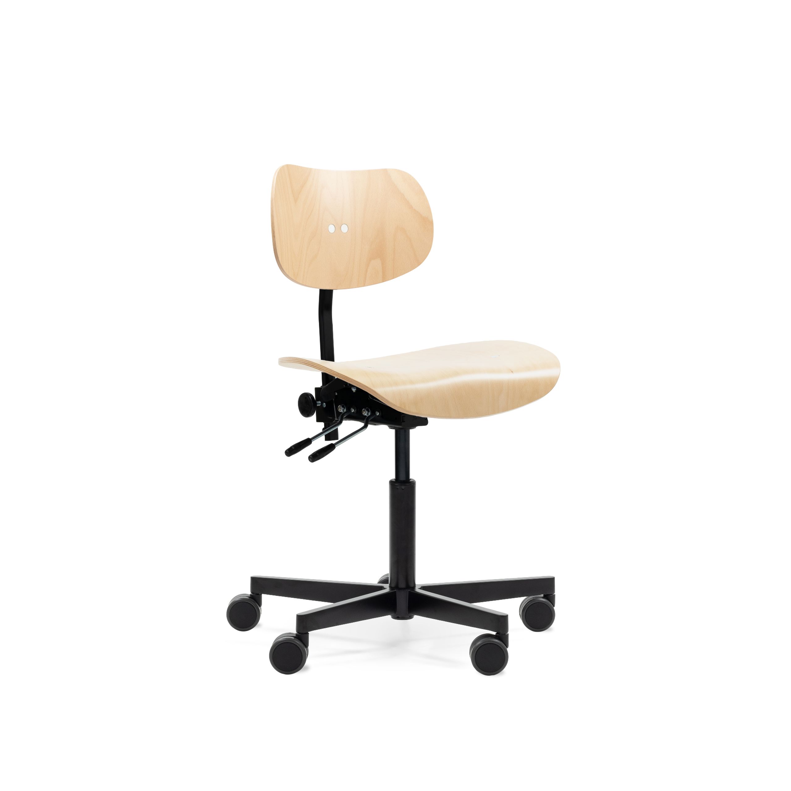 PLEASE WAIT to be SEATED - Office Chair - S197 R20 Office Chair / By Egon Eiermann - Beech / Black