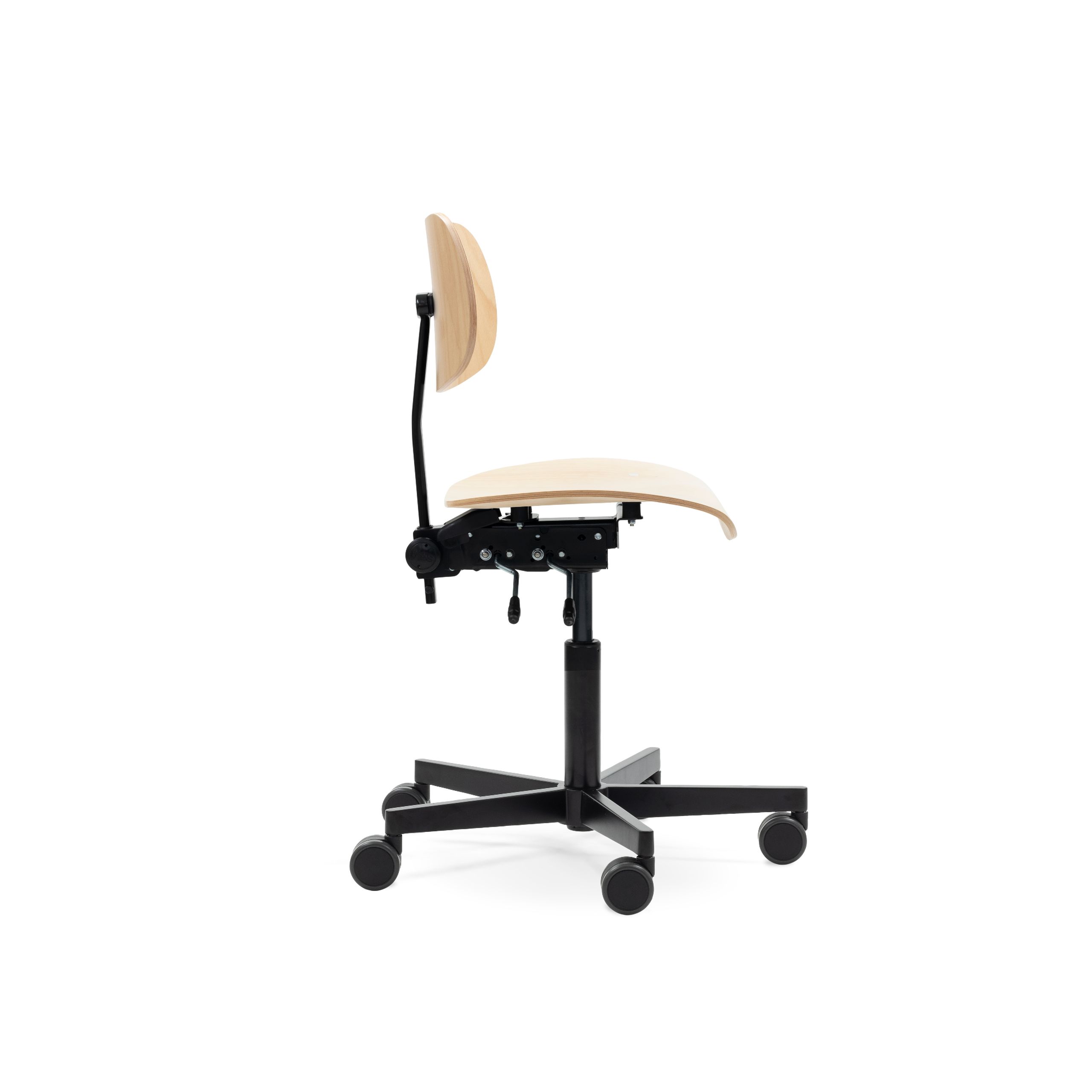 PLEASE WAIT to be SEATED - Office Chair - S197 R20 Office Chair / By Egon Eiermann - Beech / Black