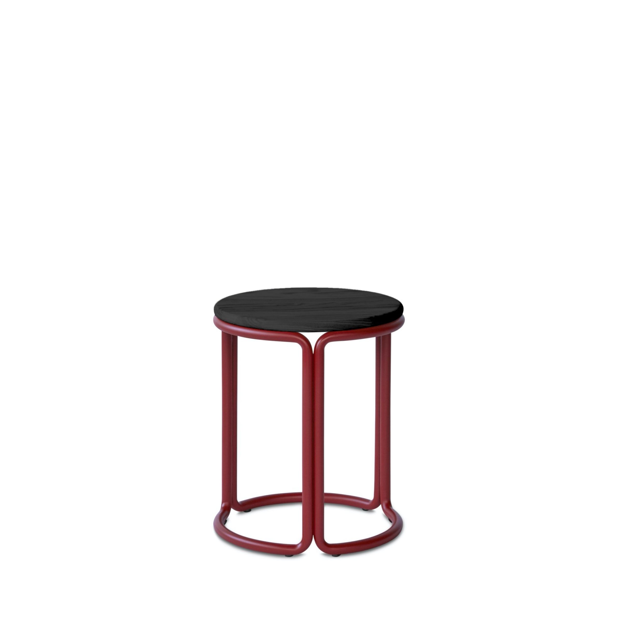 PLEASE WAIT to be SEATED - Skammel - Hardie Stool / By Philippe Malouin - Black / Basque Red