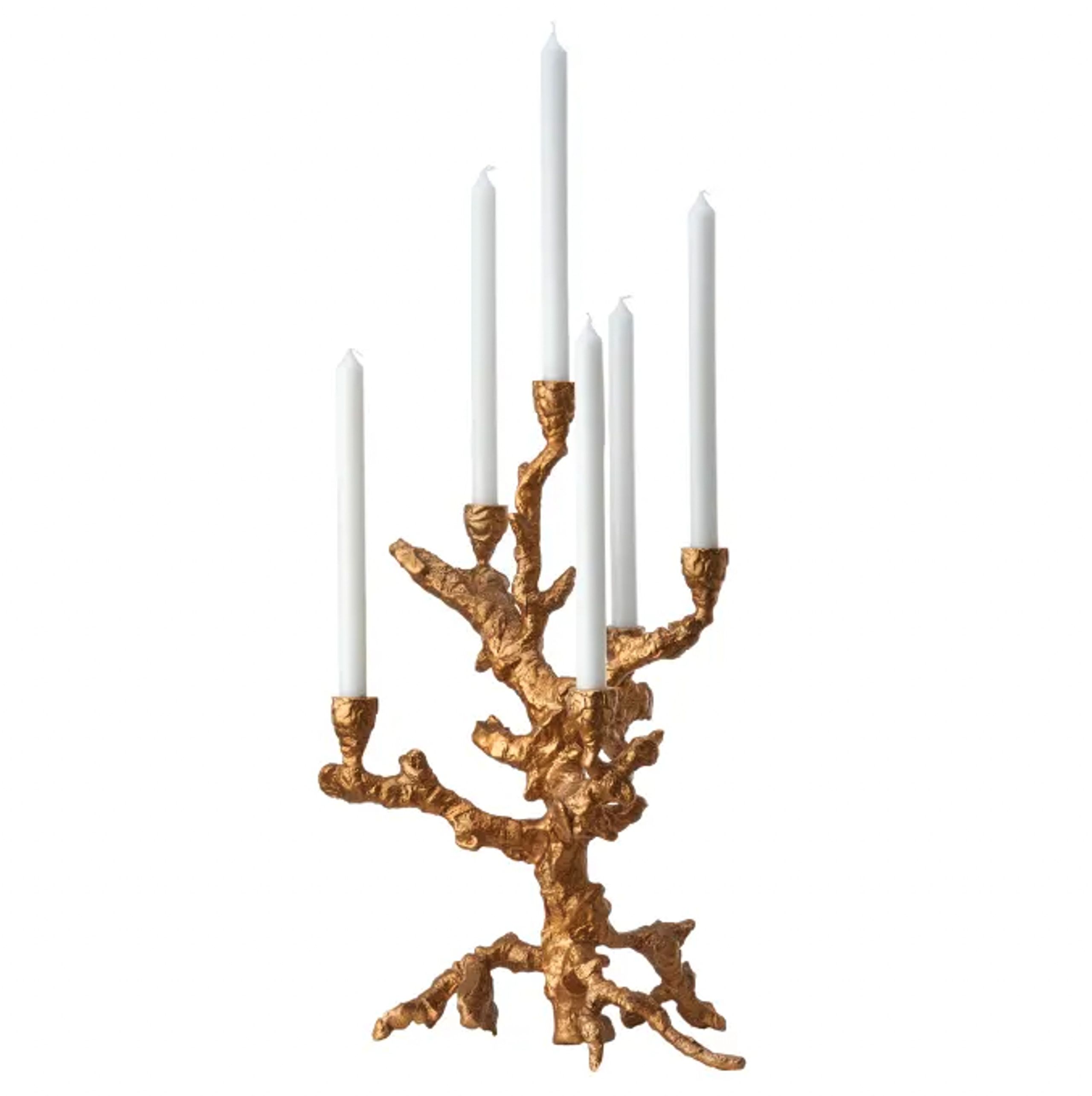 Pols Potten - Candlestick - Candle Holder Apple Tree - Mat Gold