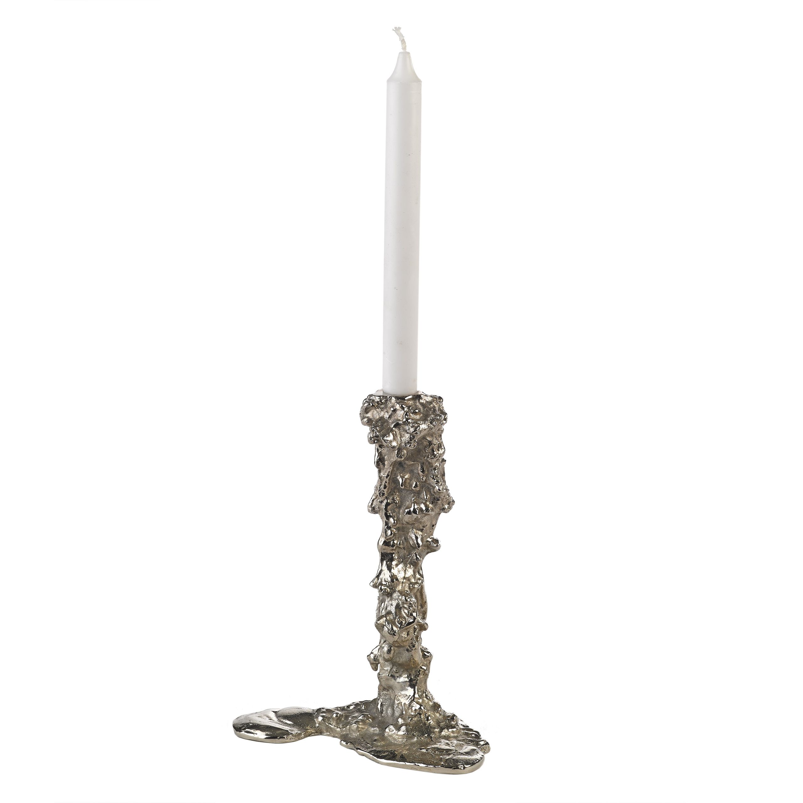Pols Potten - Lysestage - Candle Holder Drip - Silver - large