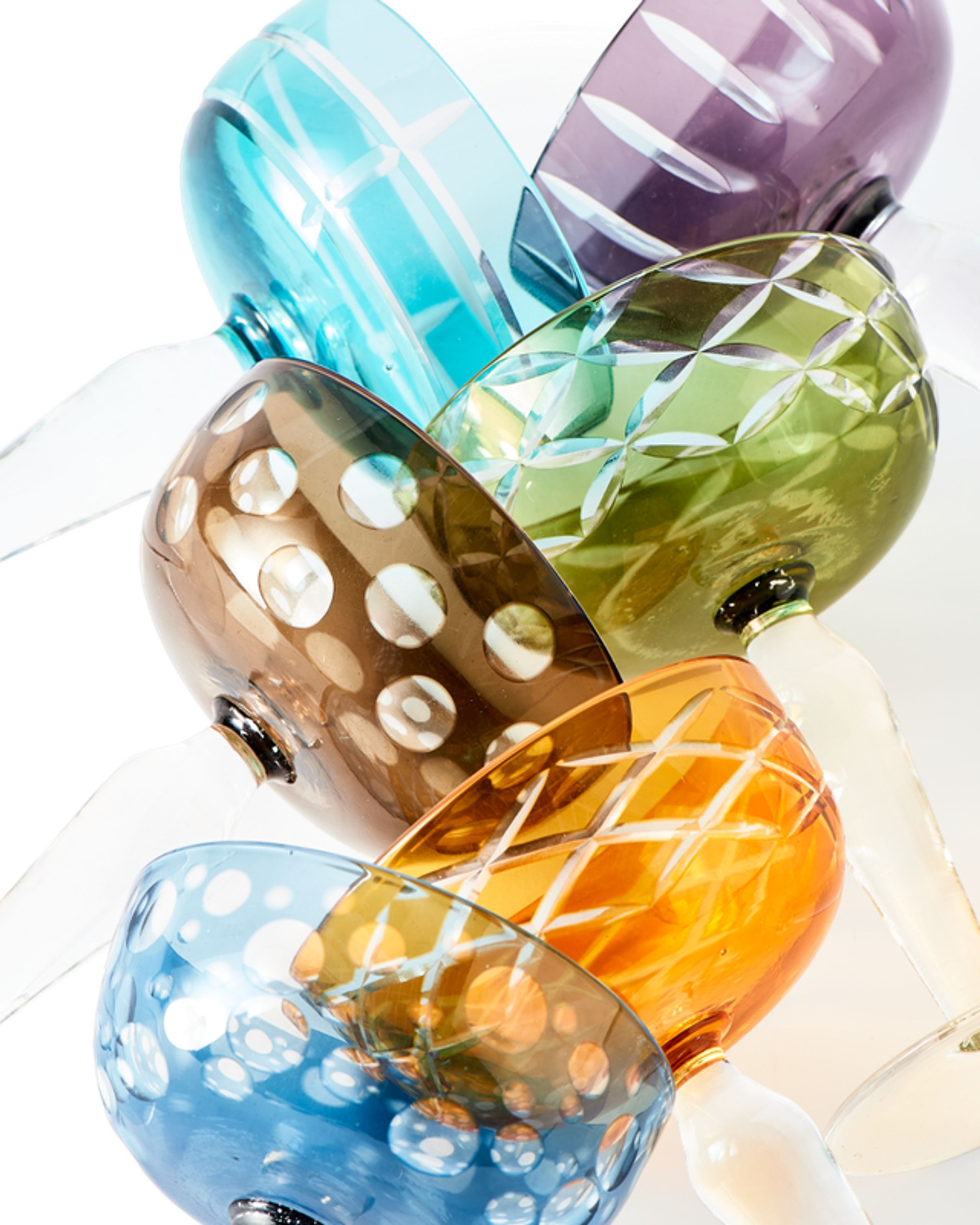 Polspotten - Cocktail glass - Cuttings Coupe Glasses - Blue