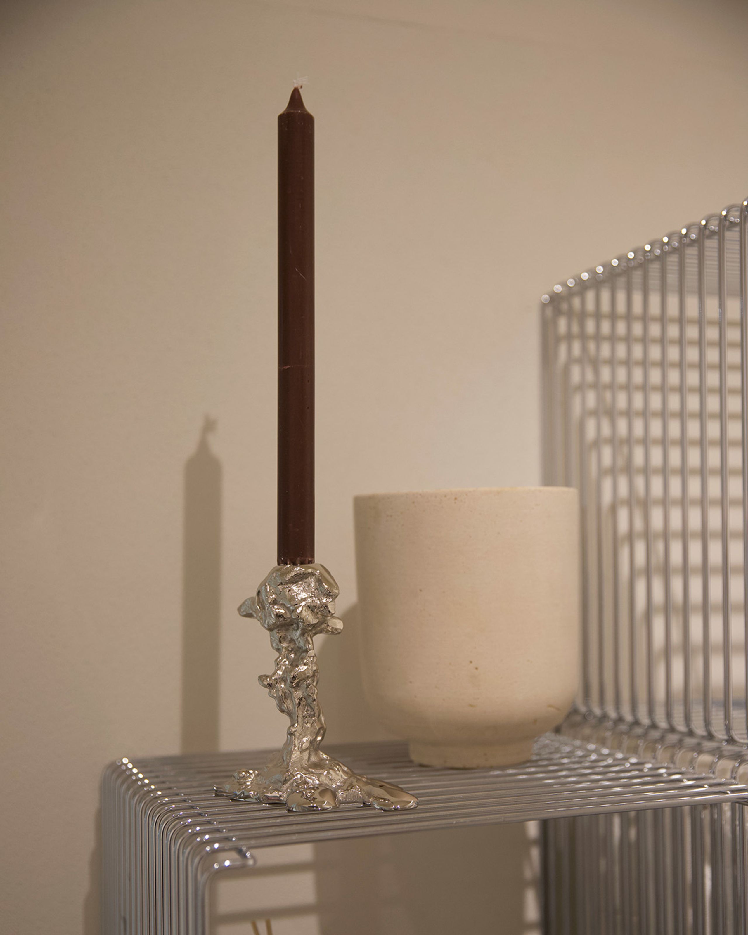 Polspotten - Candle holder - Candle Holder Drip - Silver - small