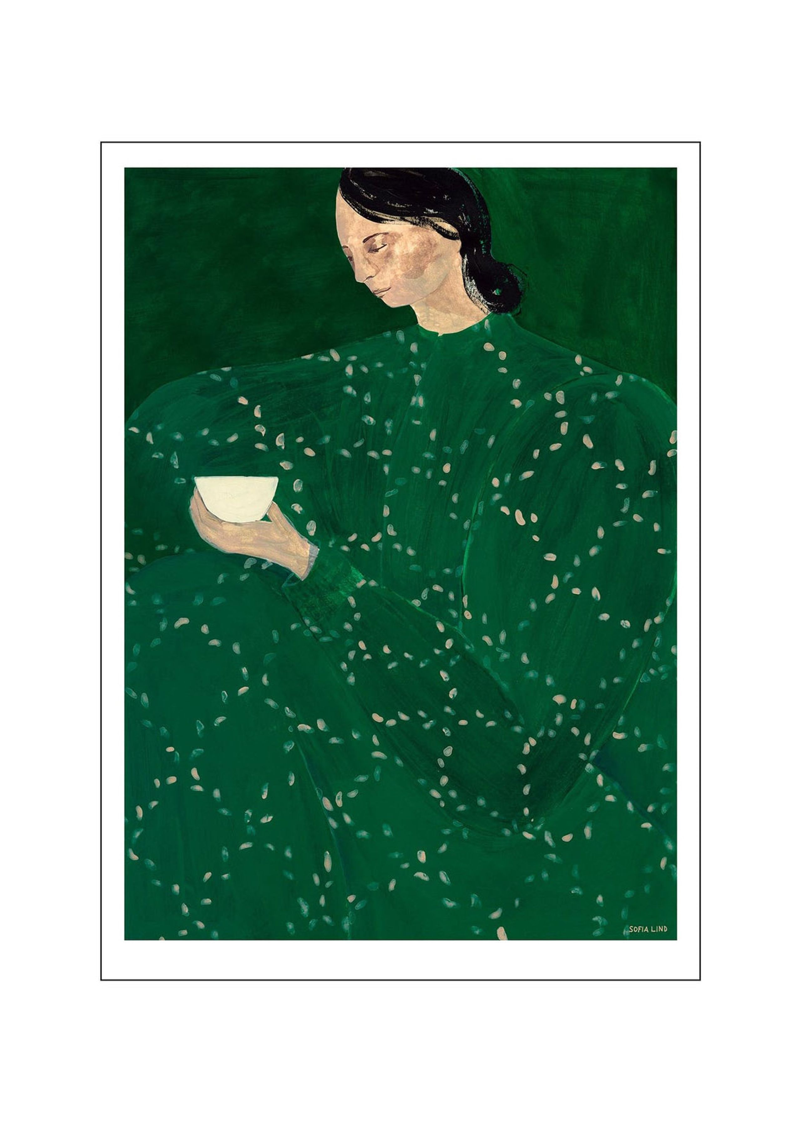 Poster and Frame - Poster - Coffee Alone At Place De Clichy af TPC x Sofia Lind - Coffee Alone At Place De Clichy