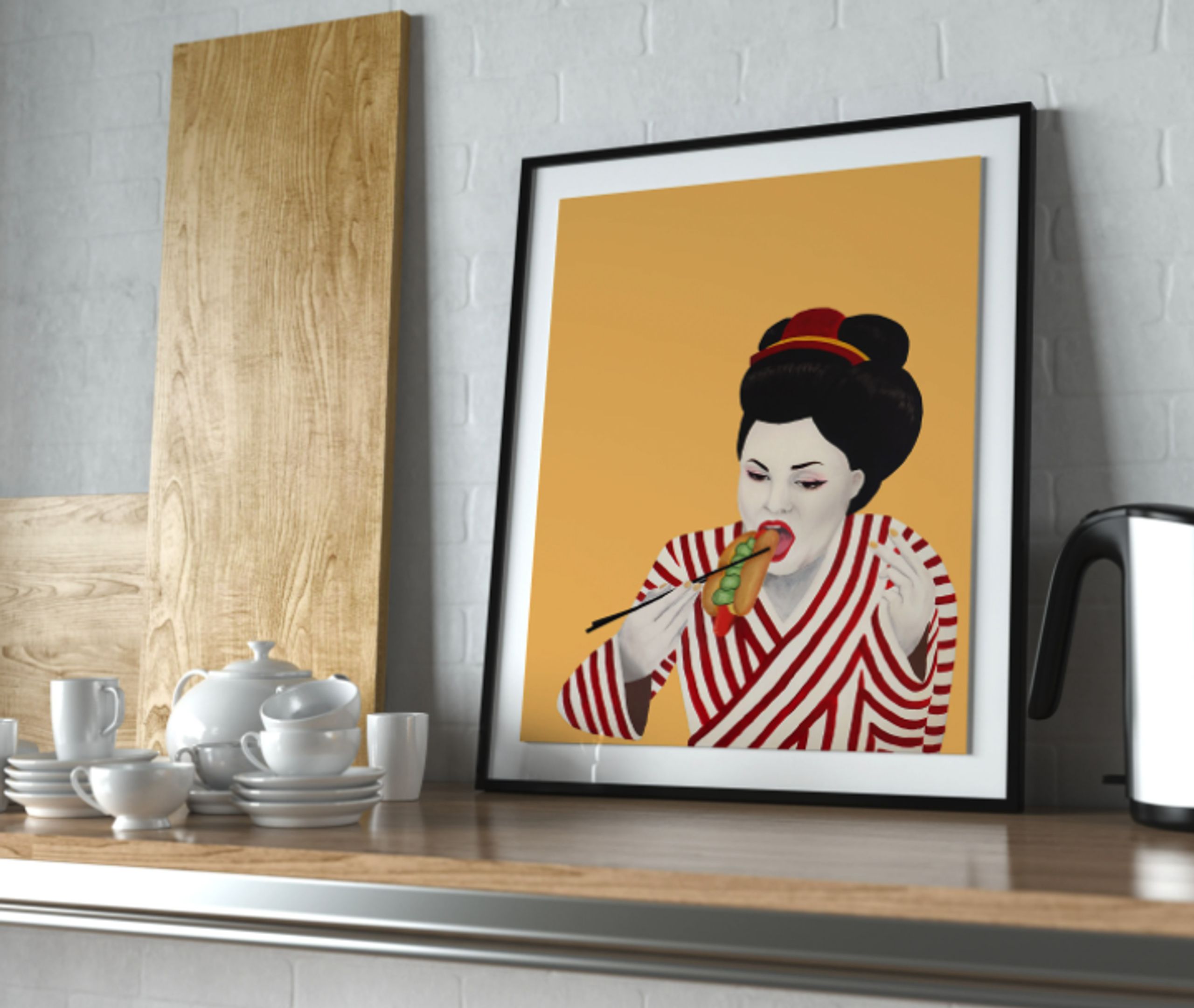  - Poster - Sulten Geisha - Orangegul