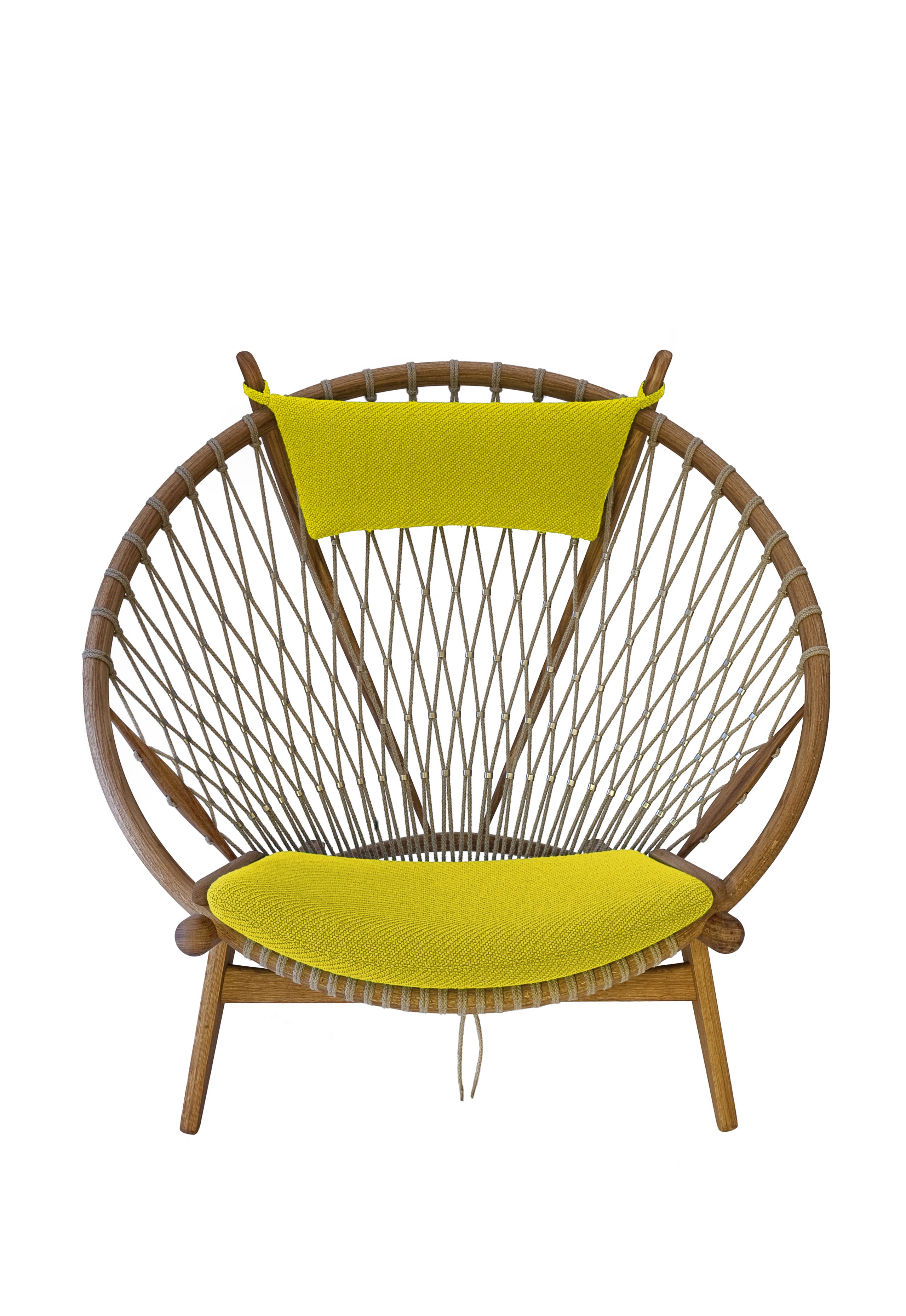 PP Møbler - Lænestol - pp130 Circle Chair / By Hans J. Wegner - Coda 2 0410 / Natural Flag Halyard / Stainless Steel / Soaped Oak