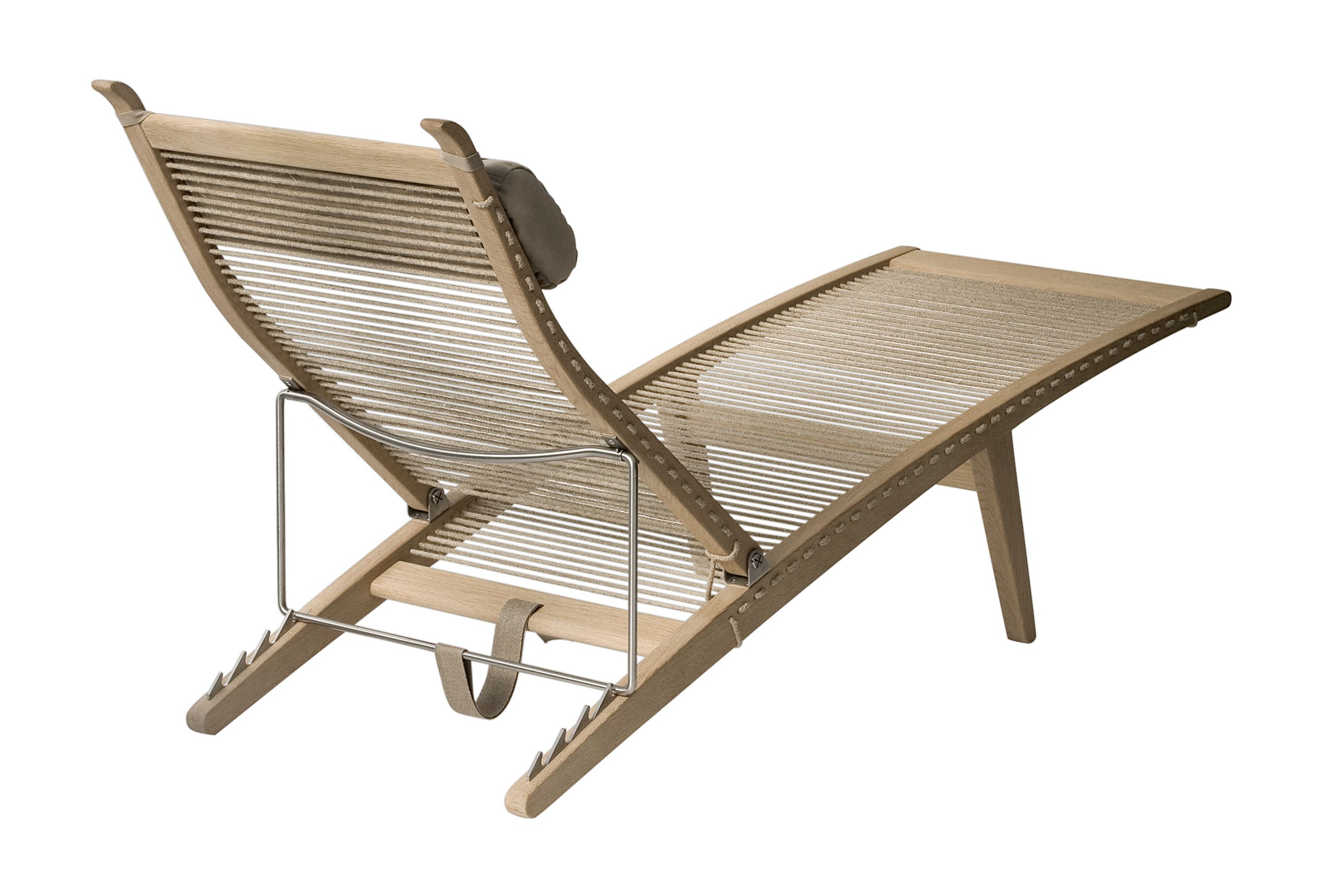 PP Møbler - Liegestuhl - pp524 Deck Chair / By Hans J. Wegner - Natural Flag Halyard / Standard Fabric / Soaped Oak