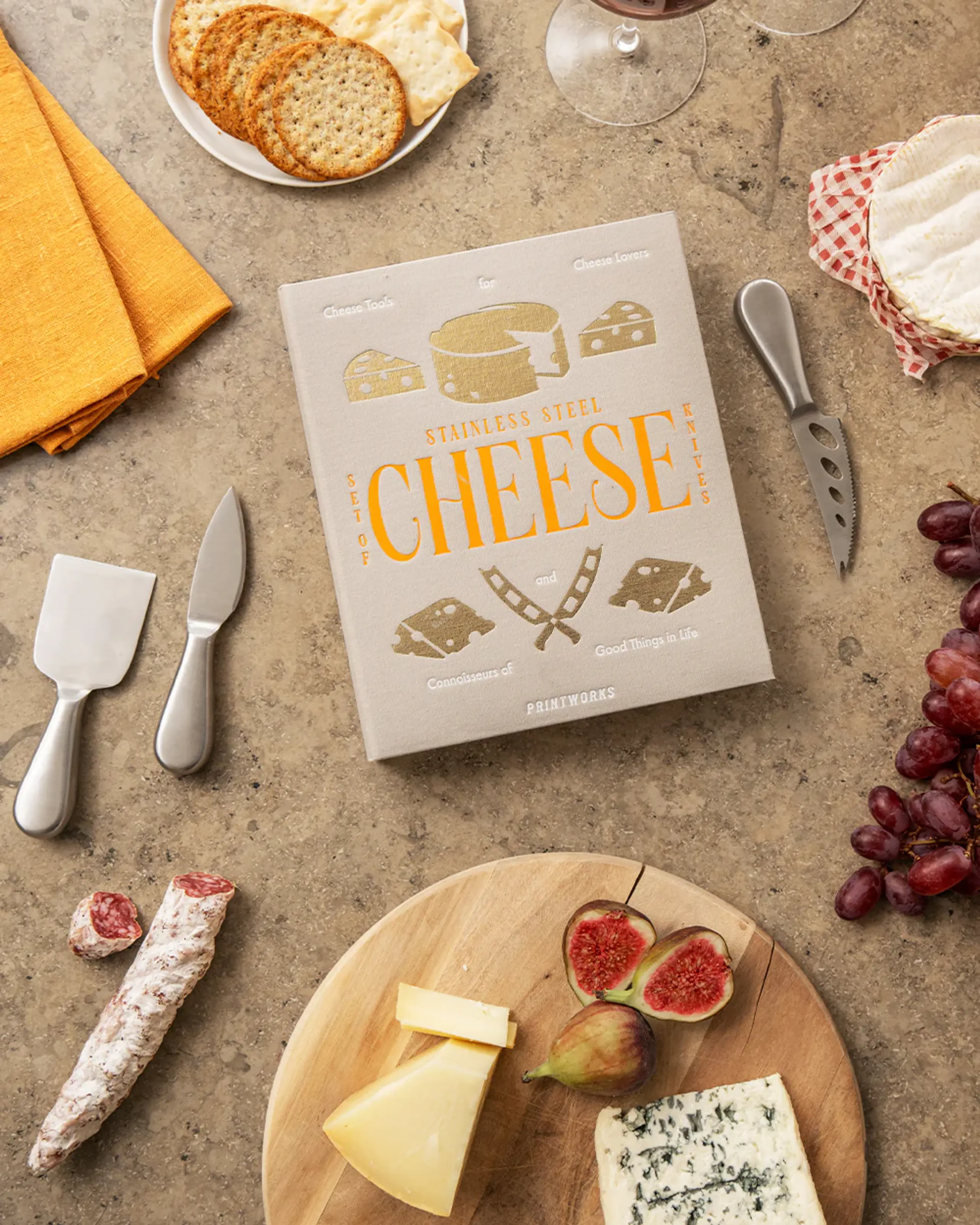 PRINTWORKS - Cutlery - The Essentials - Cheese Tools - Beige/Yellow