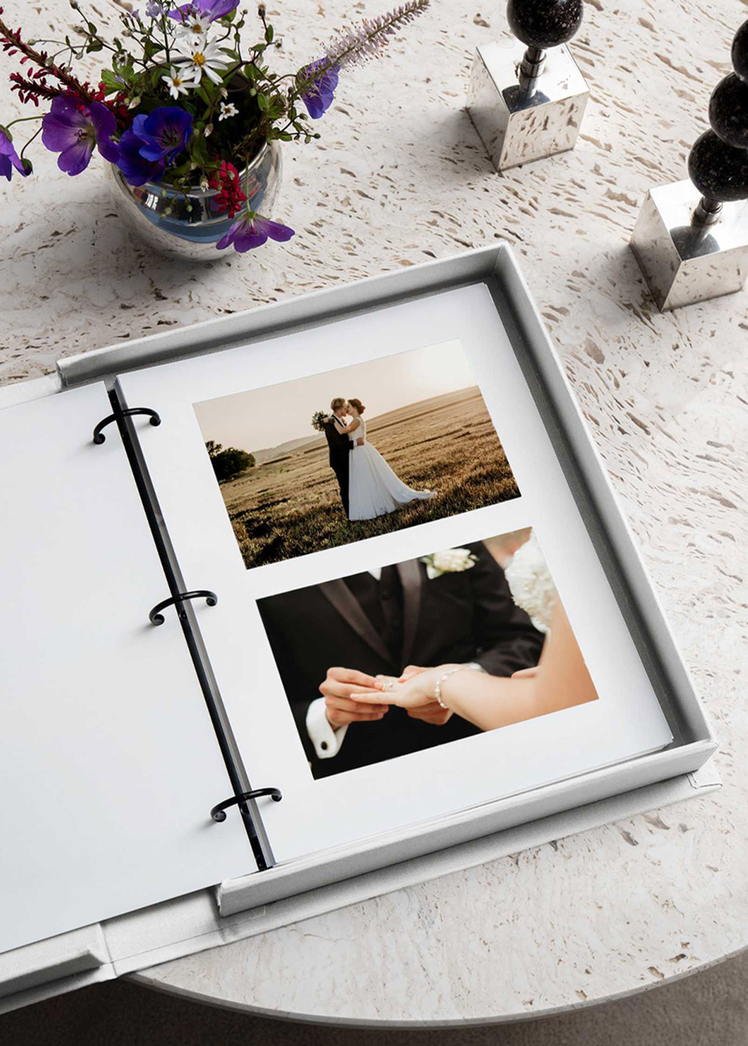 PRINTWORKS - Book - Wedding Album - A Love Story - White/Silver