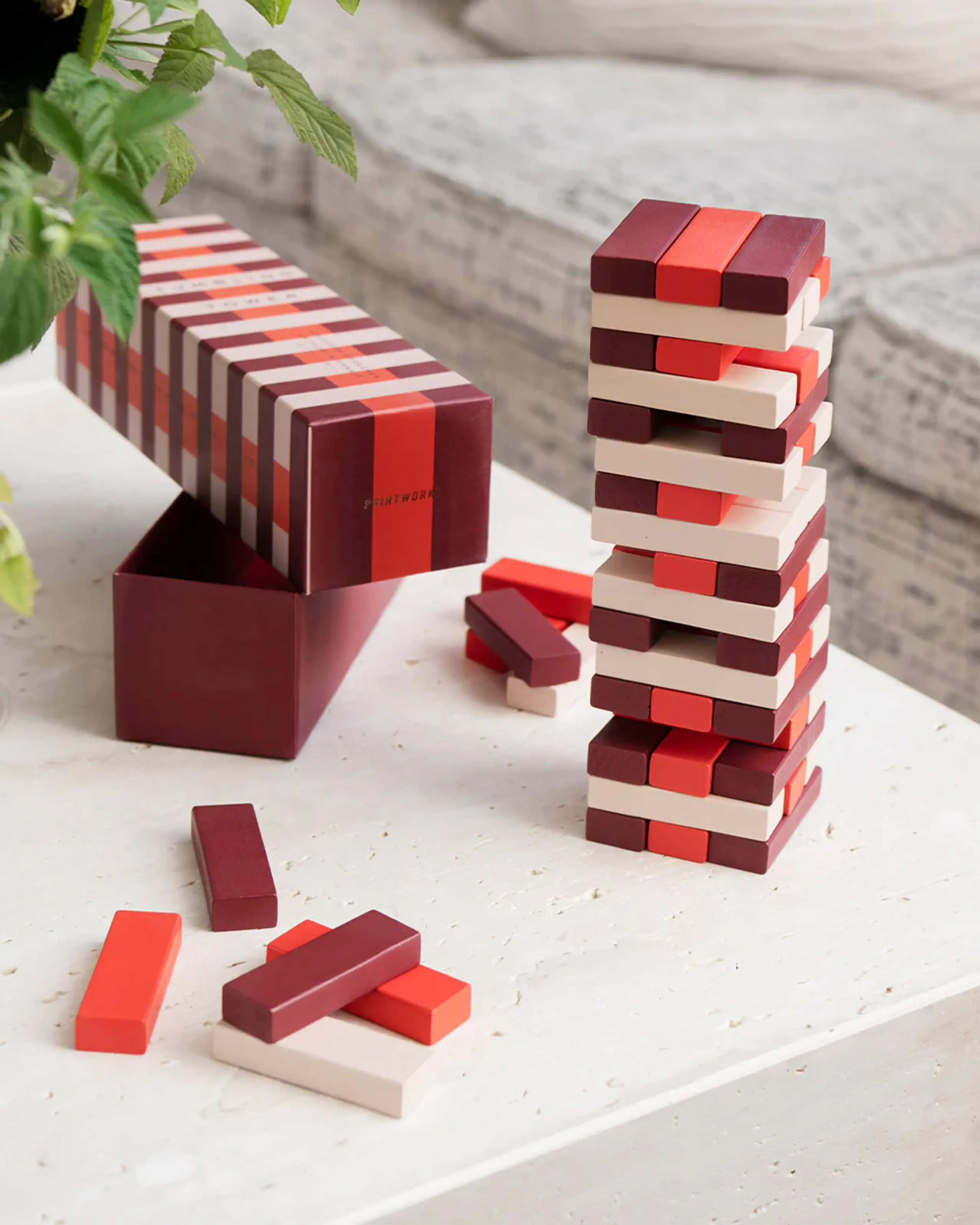 PRINTWORKS - Games - Play - Tumbling Towers - Red Multi