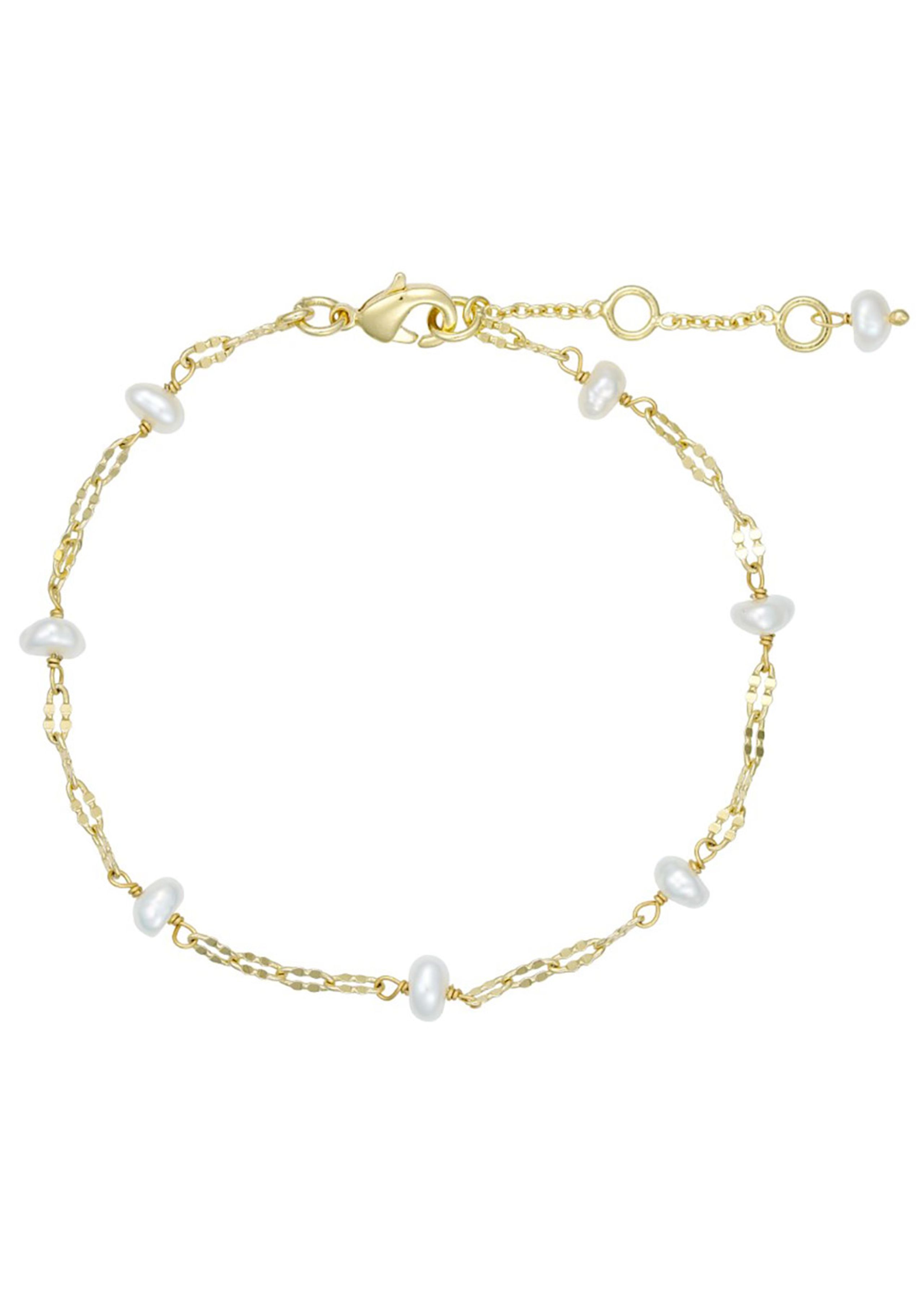 Pure By Nat - Bracelet - Lina Bracelet w. Gemstones & Pearls - Gold Plated White Pearls