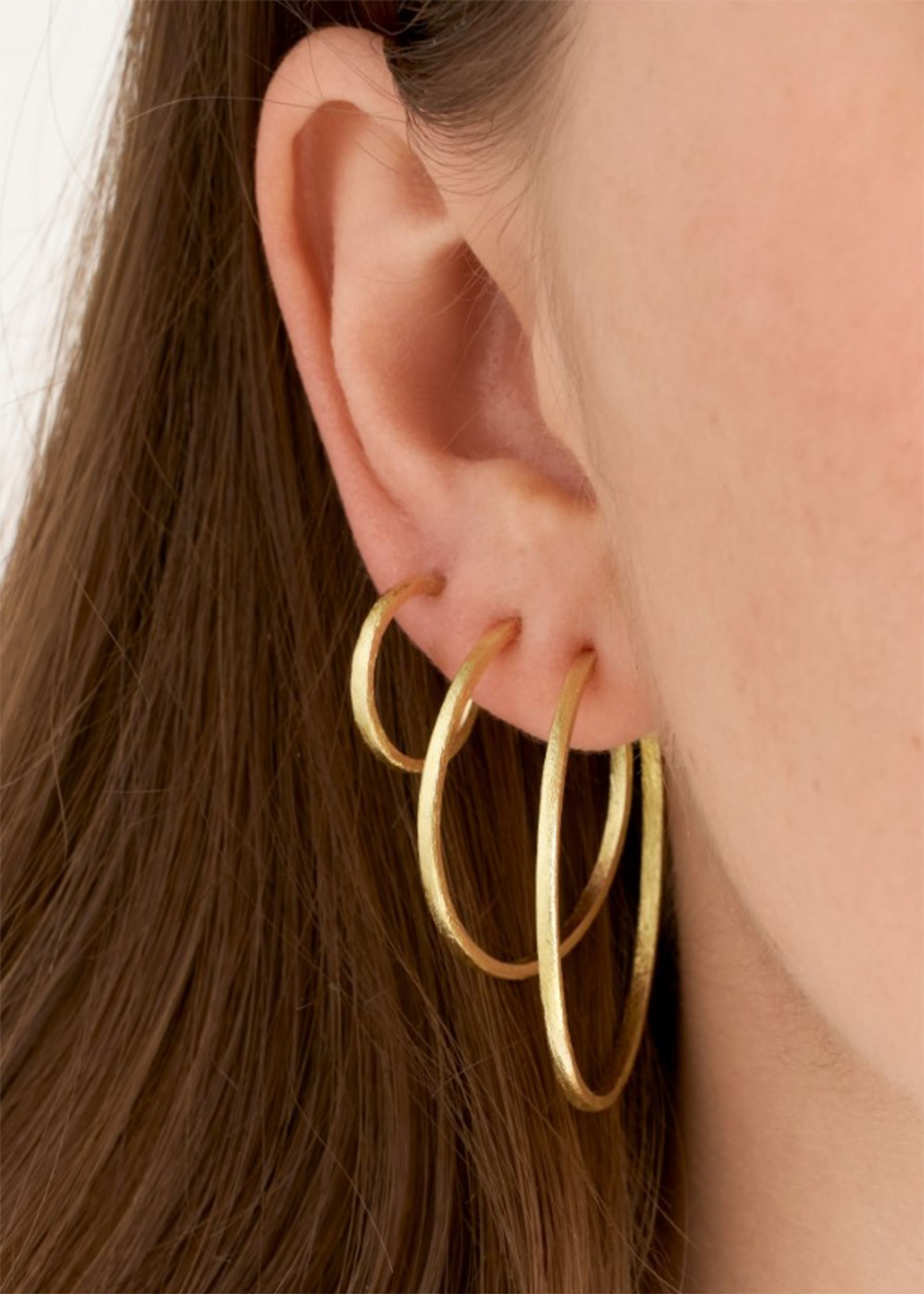 Pure By Nat - Ørering - Hoop Earring - Gold Plated / 50 mm