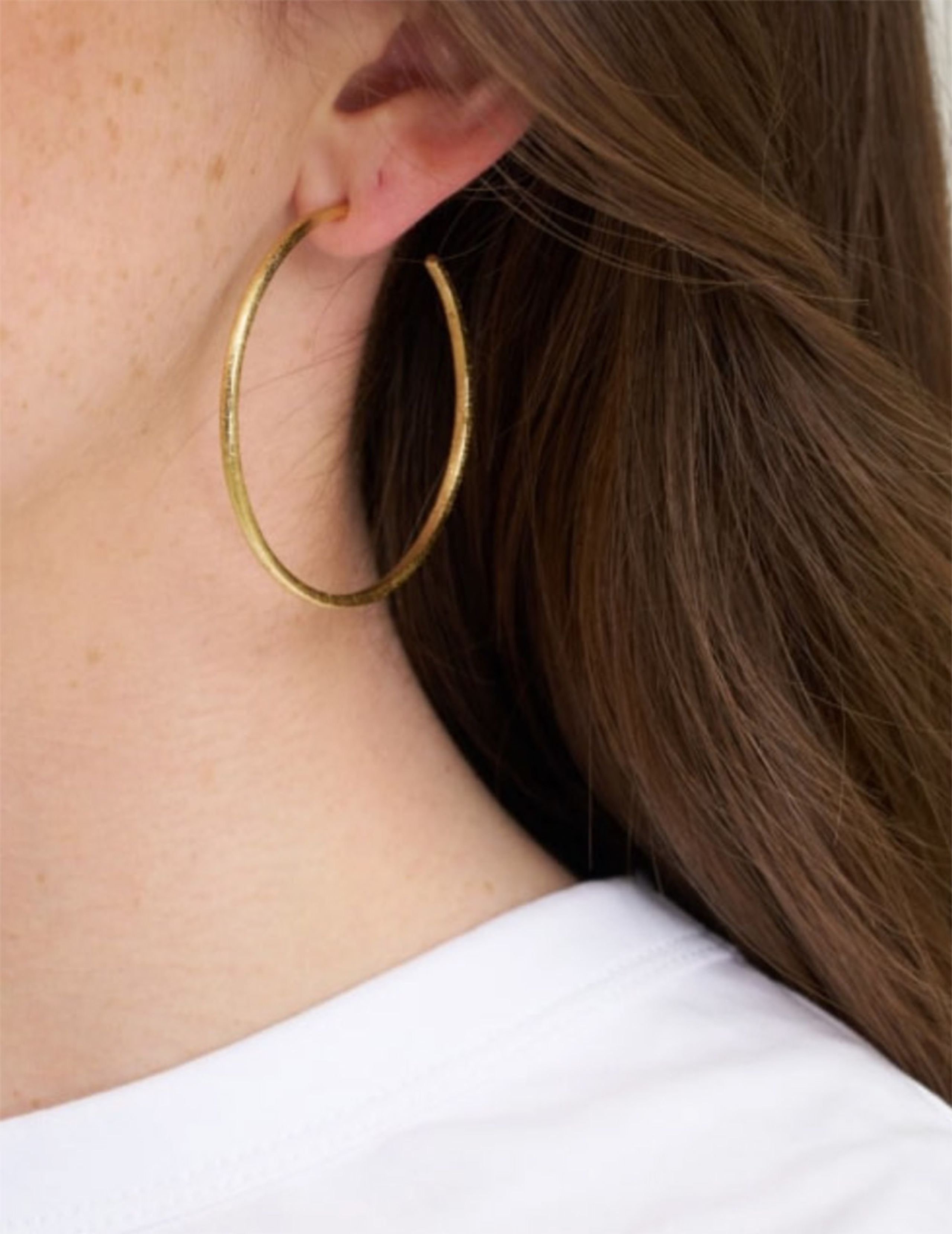 Pure By Nat - Ørering - Hoop Earring - Gold Plated / 50 mm