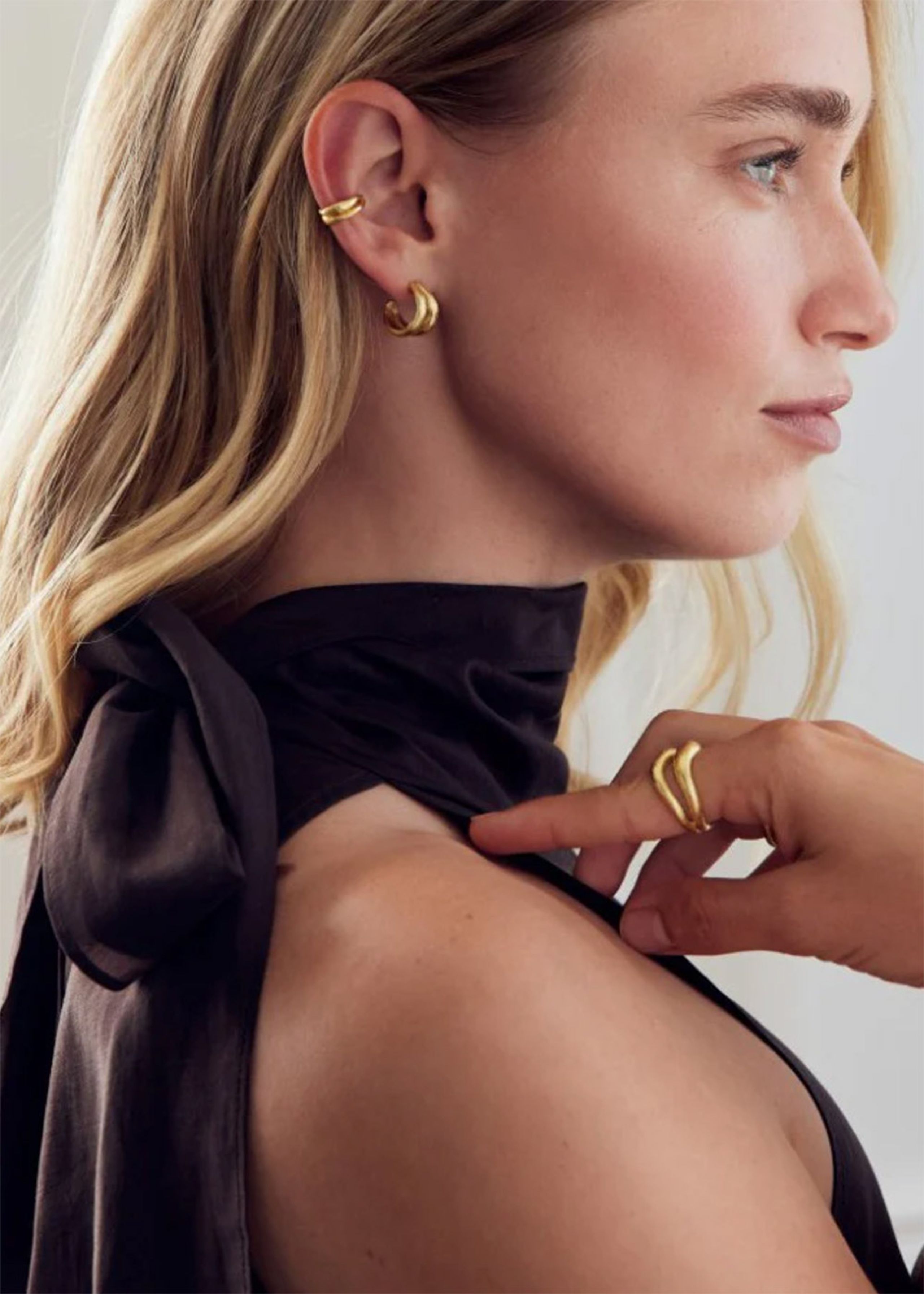 Pure By Nat - Boucles d'oreilles - Paloma Double Earrings - Gold plated
