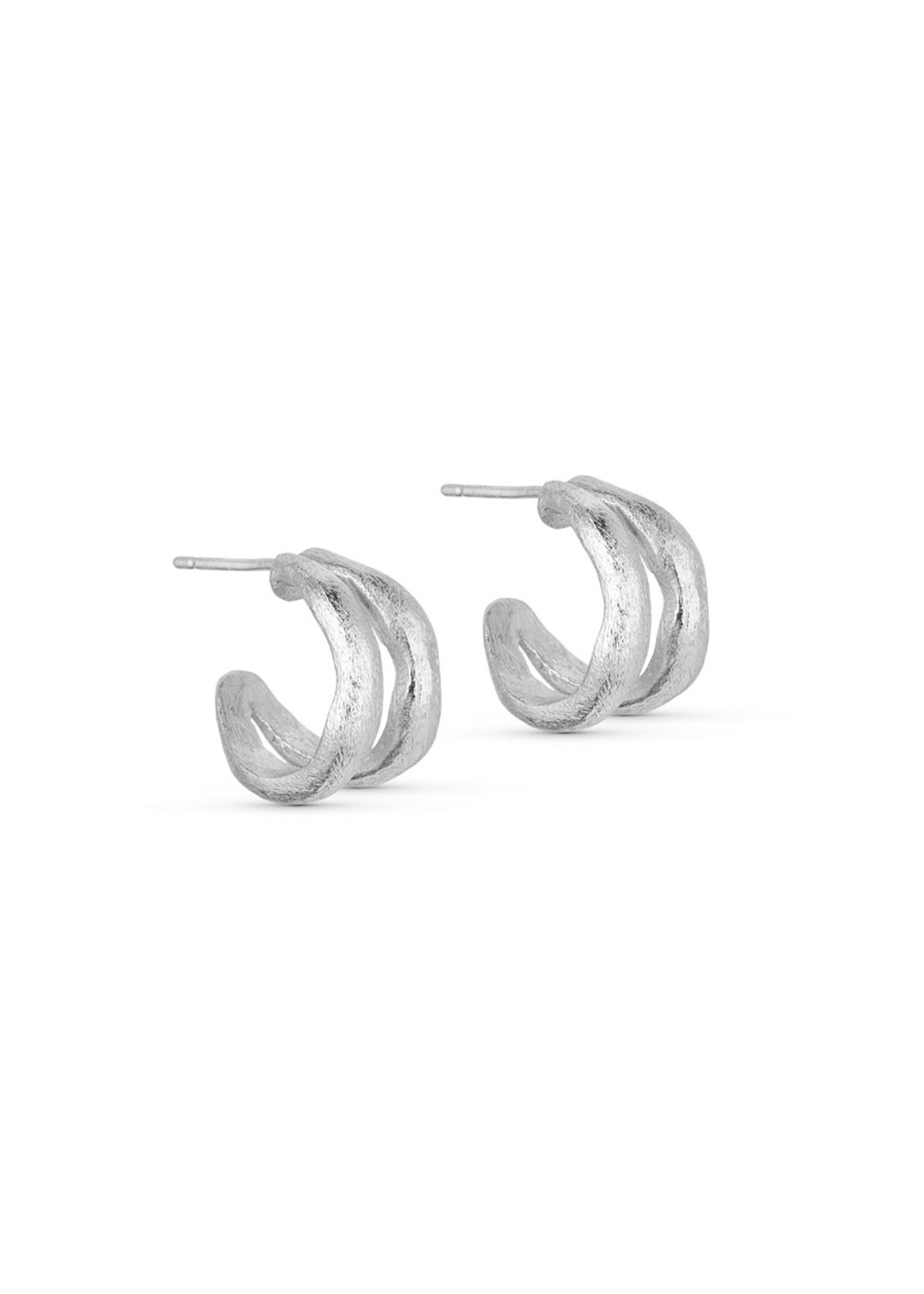Pure By Nat - Øreringe - Paloma Double Earrings - Silver plated