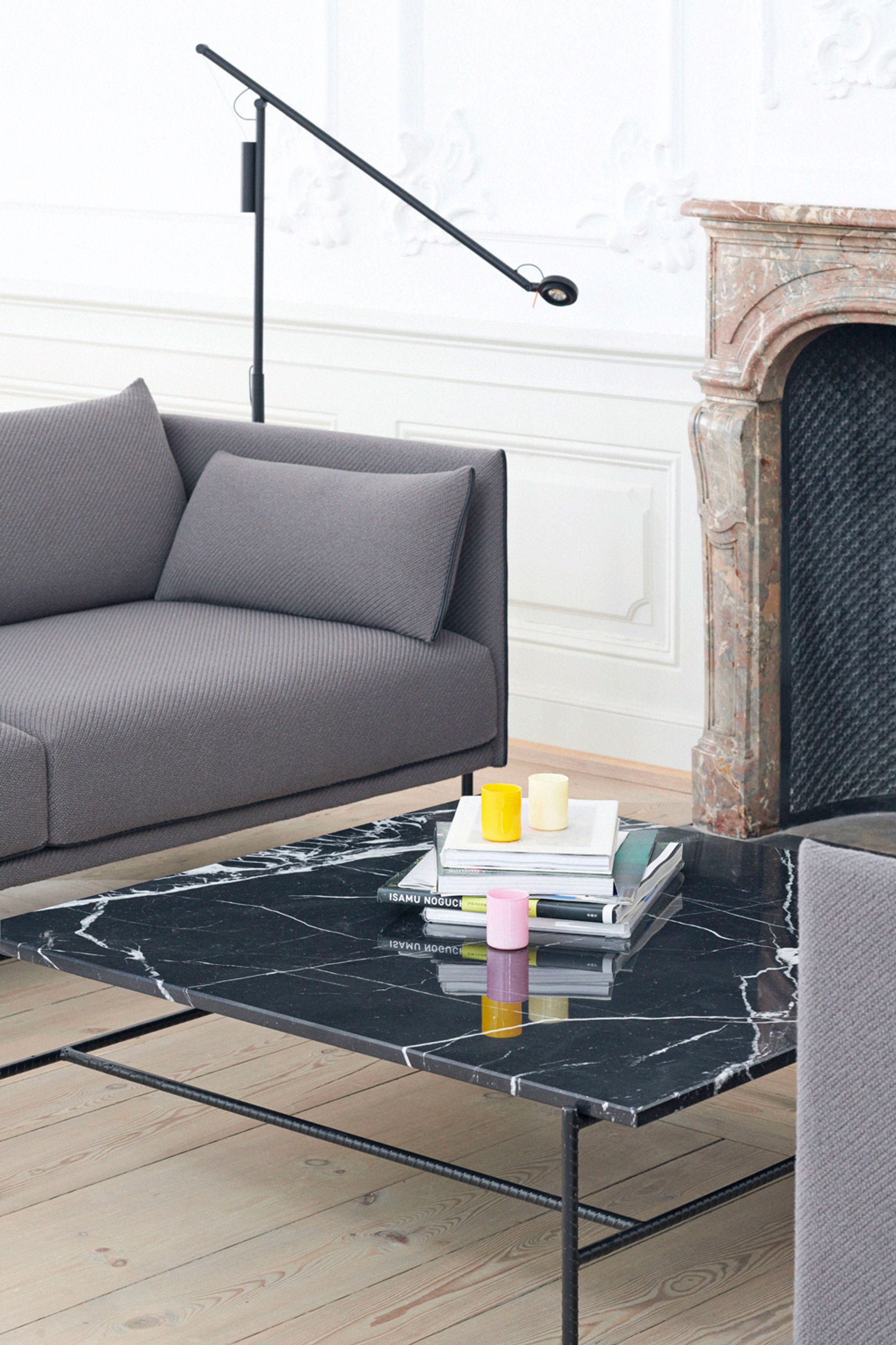 - - Rebar Coffee Table - Large - Soft Black / Marble