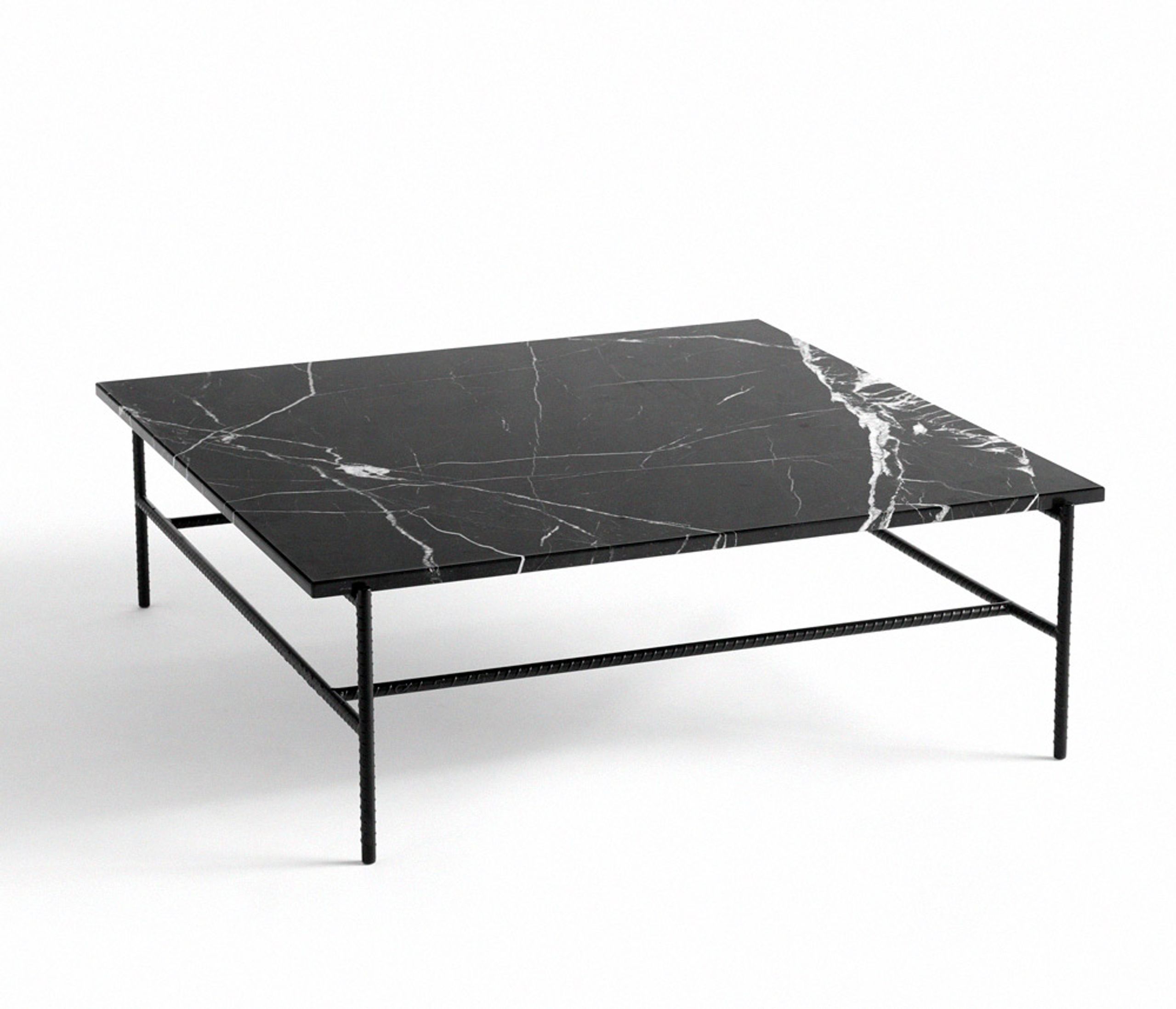 - - Rebar Coffee Table - Large - Soft Black / Marble