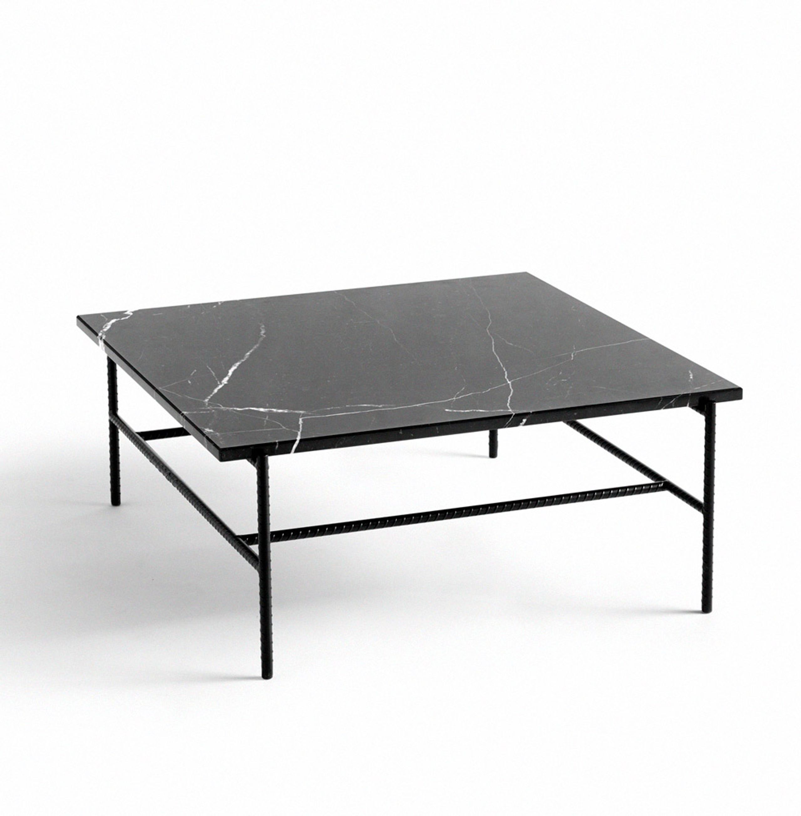 HAY - Stolik kawowy - Rebar Coffee Table - Medium - Soft Black / Marble