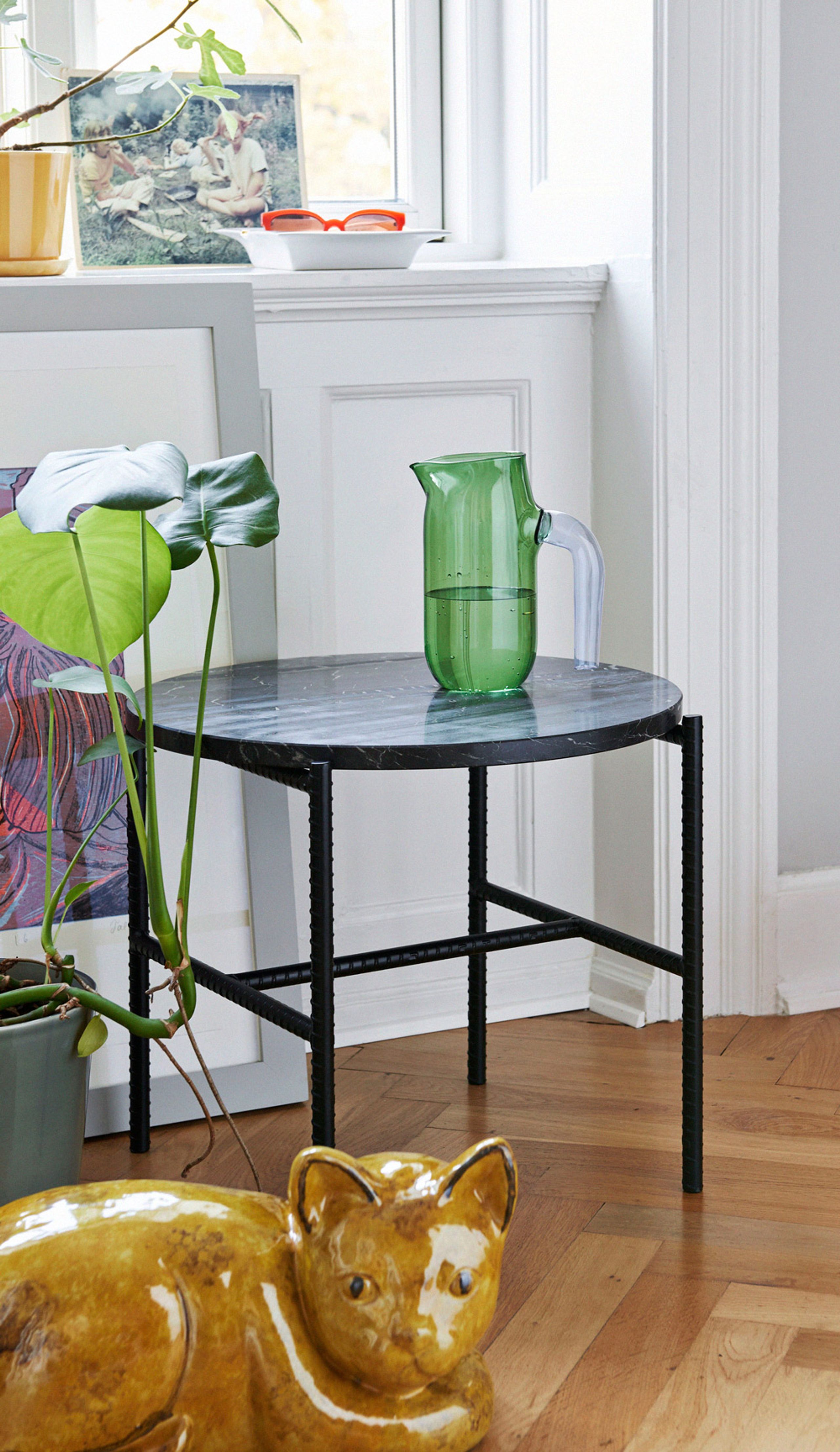  - - Rebar Side Table - Large - Soft Black / Marble