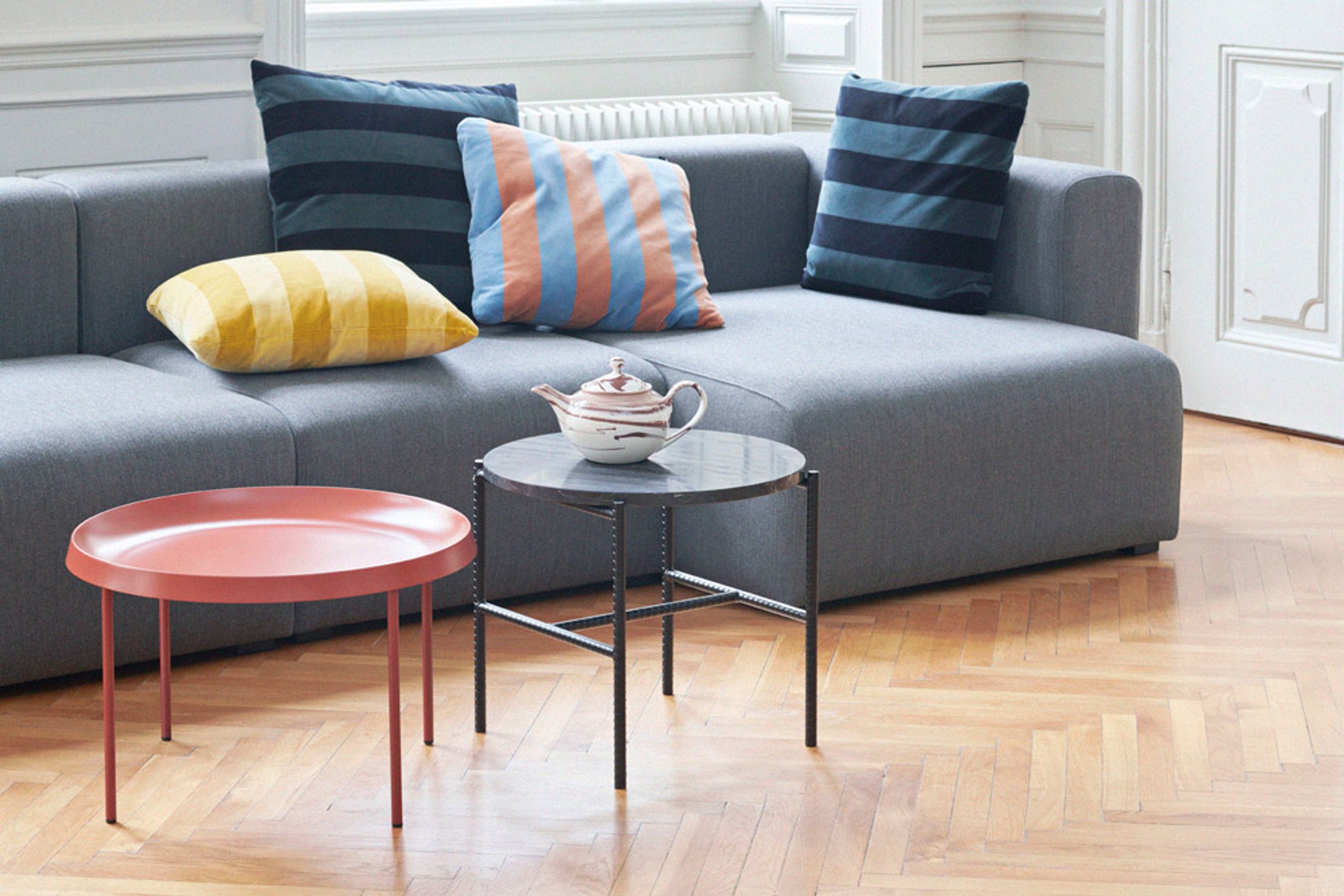  - - Rebar Side Table - Large - Soft Black / Marble