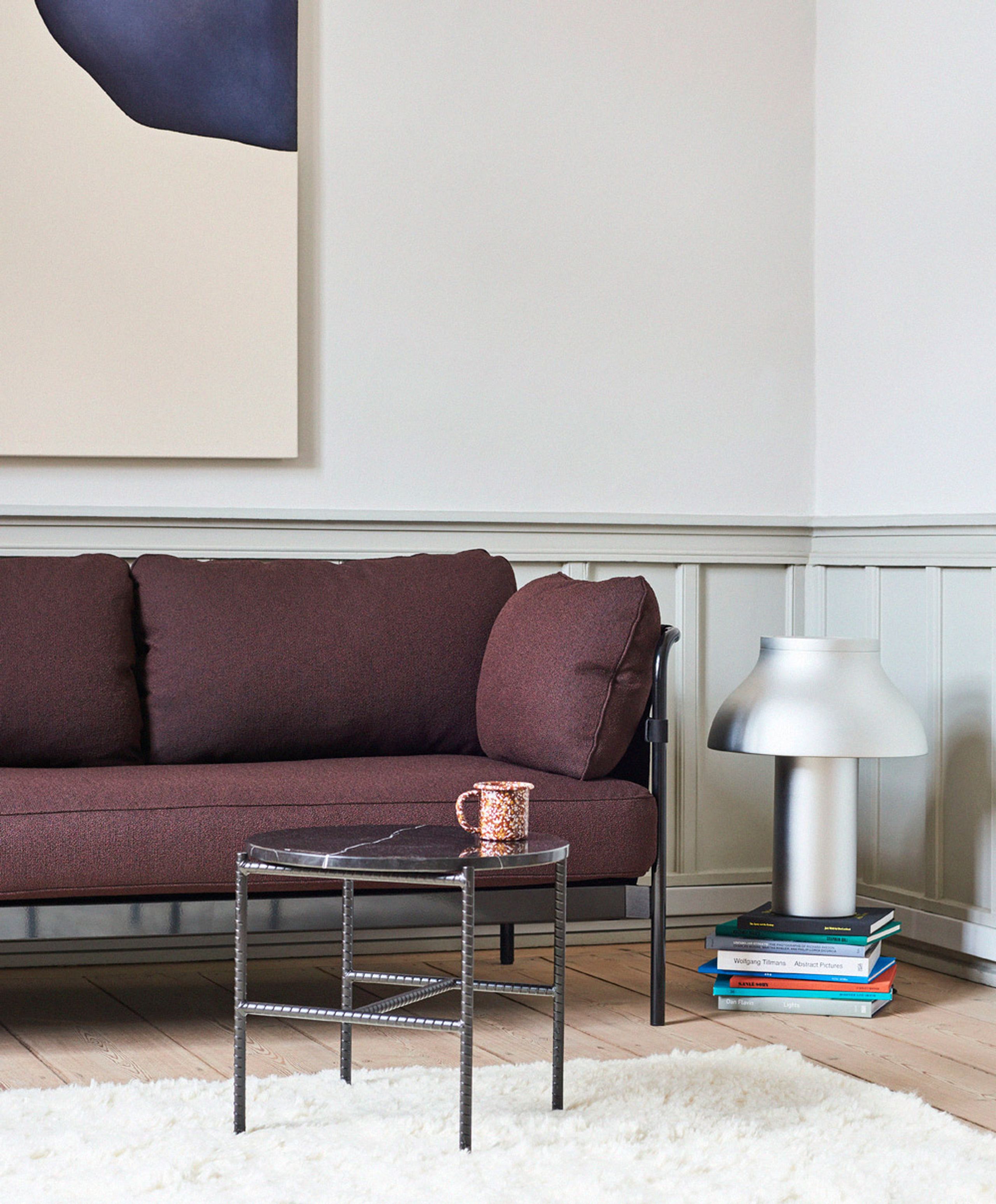  - - Rebar Side Table - Large - Soft Black / Marble