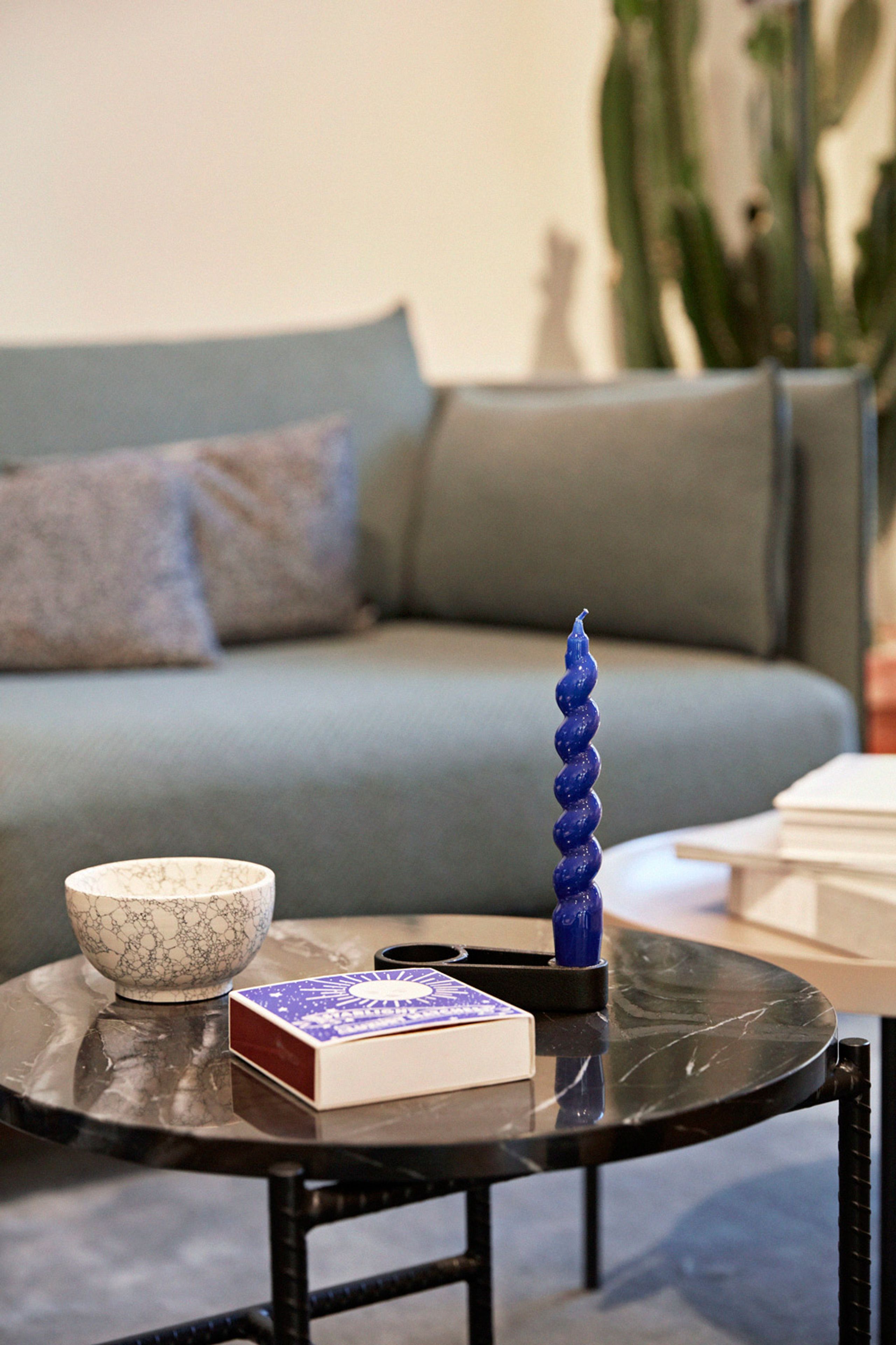  - - Rebar Side Table - Large - Soft Black / Marble