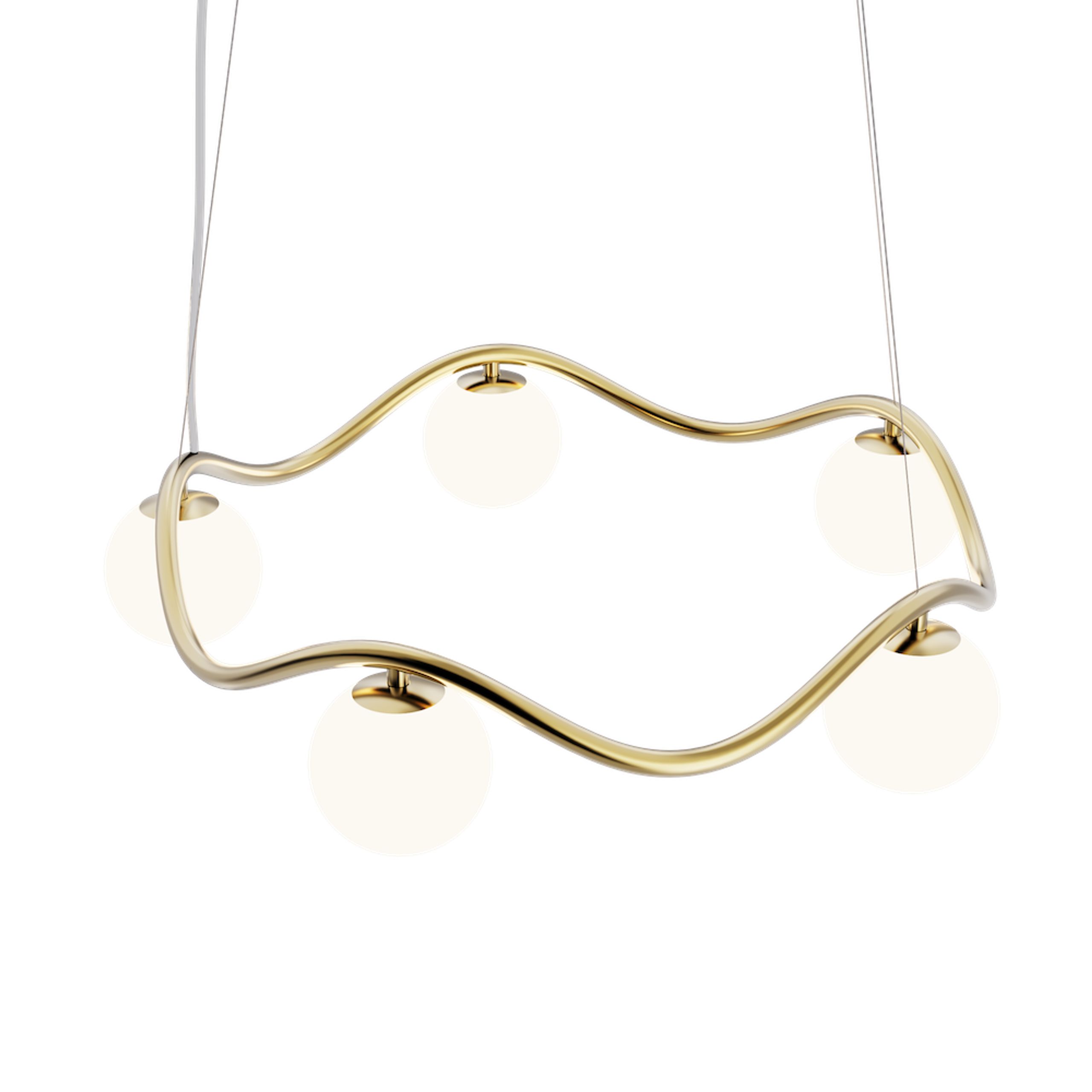 Rebello Decor - Deckenleuchte - Chandelier Circle Of Life - Opal white glass glossy Ø65