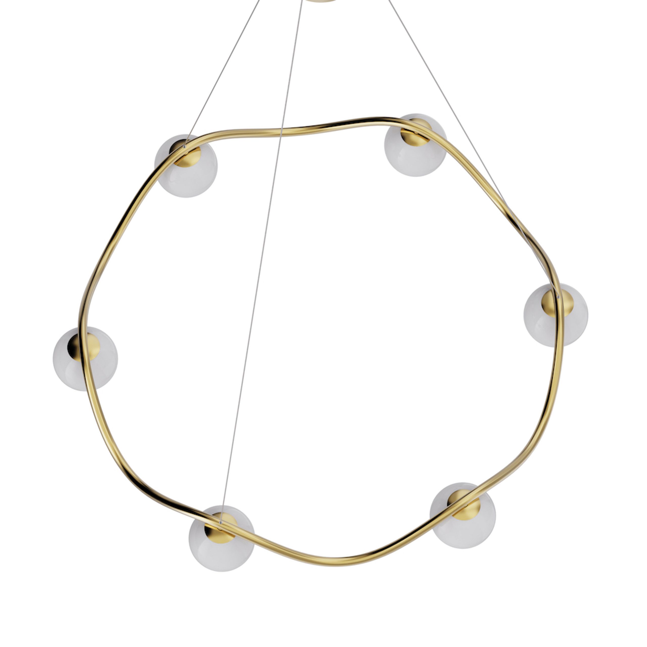 Rebello Decor - Ceiling lamp - Chandelier Circle Of Life - Opal white glass glossy Ø91