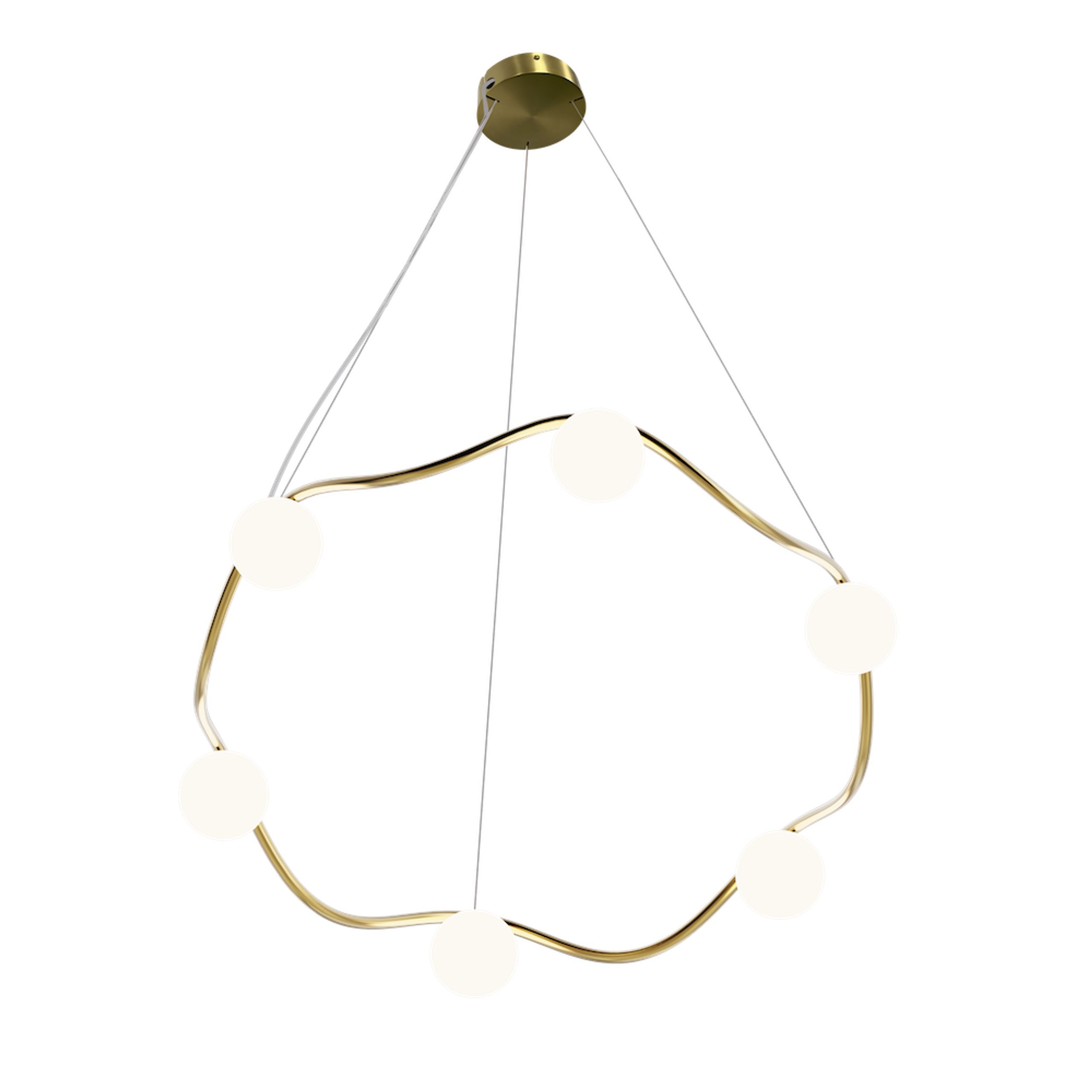 Rebello Decor - Ceiling lamp - Chandelier Circle Of Life - Opal white glass glossy Ø91